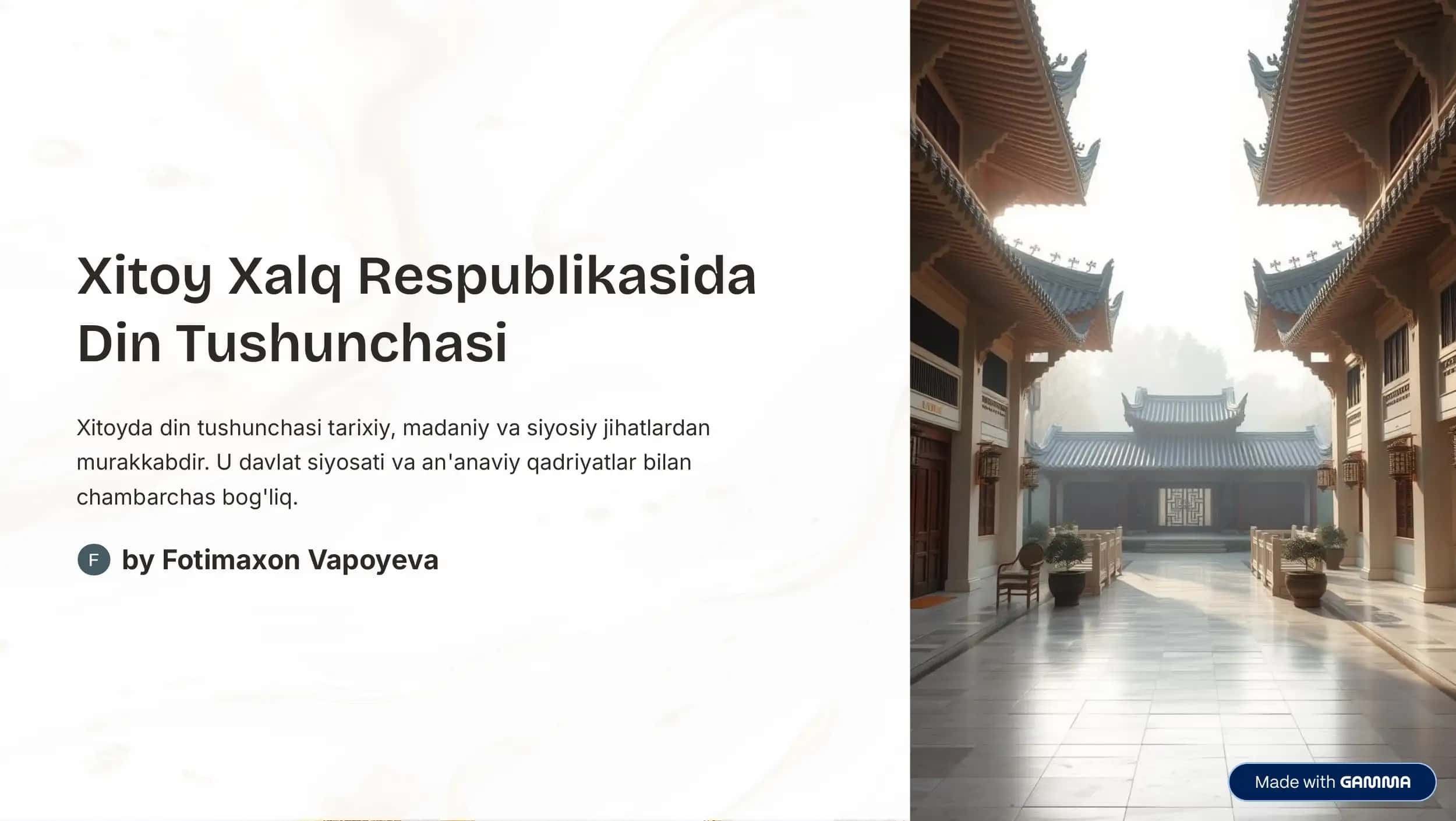 Xitoy Xalq Respublikasida Din Tushunchasi 1
