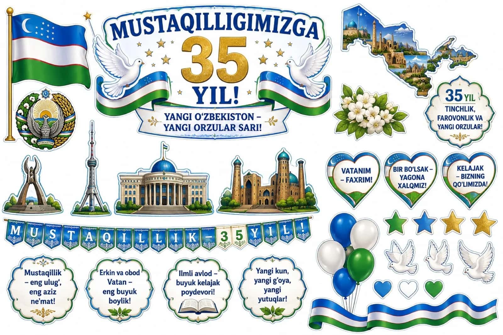 Mustaqillik kuni uchun koʻrgazmalar va tarqatma materiallari 1