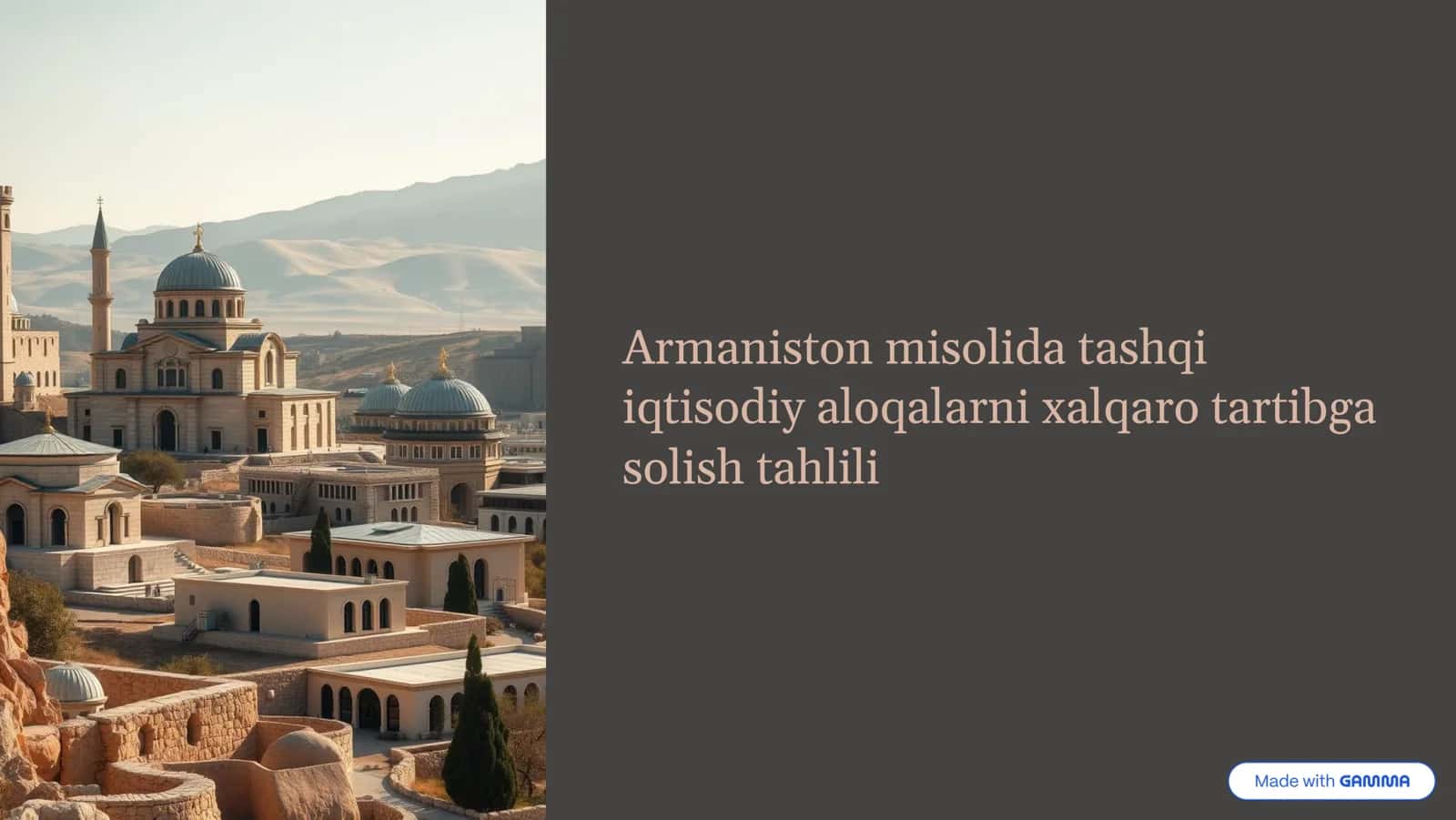 Armaniston misolida tashqi iqtisodiy aloqalarni xalqaro tartibga solish tahlili 1