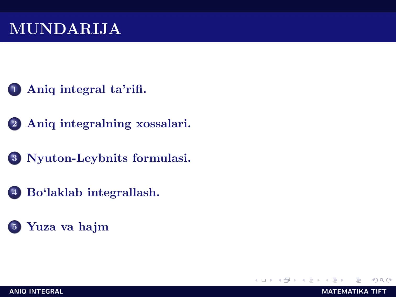 Aniq integral 1
