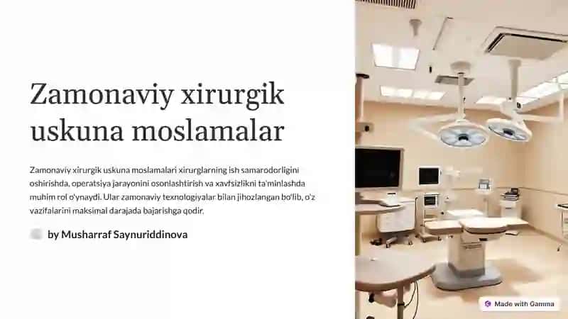 Zamonaviy xirurgik uskuna moslamalari