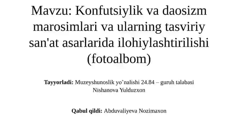 Konfutsiylik va Daosizm