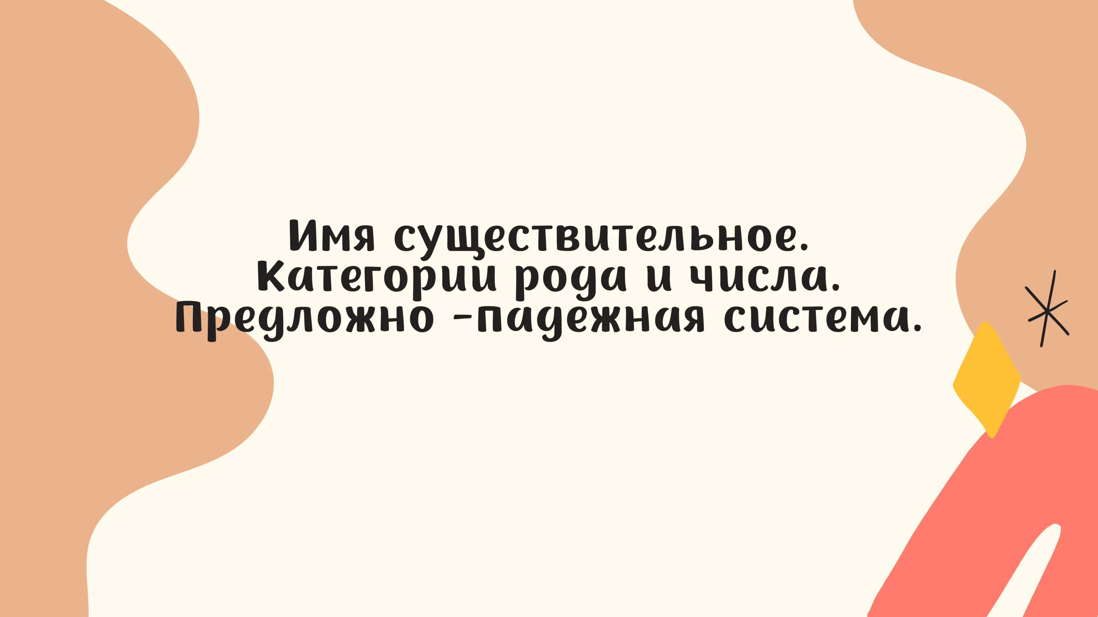 Имя существительное.Категории рода и числа 1