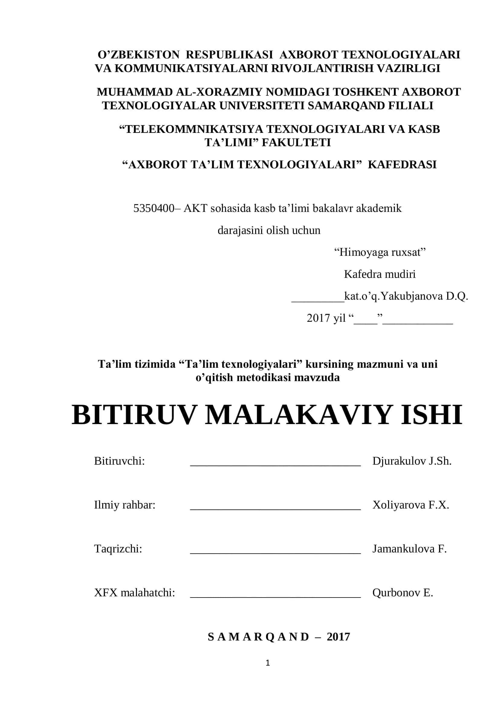 Ta'lim texnologiyalari 1