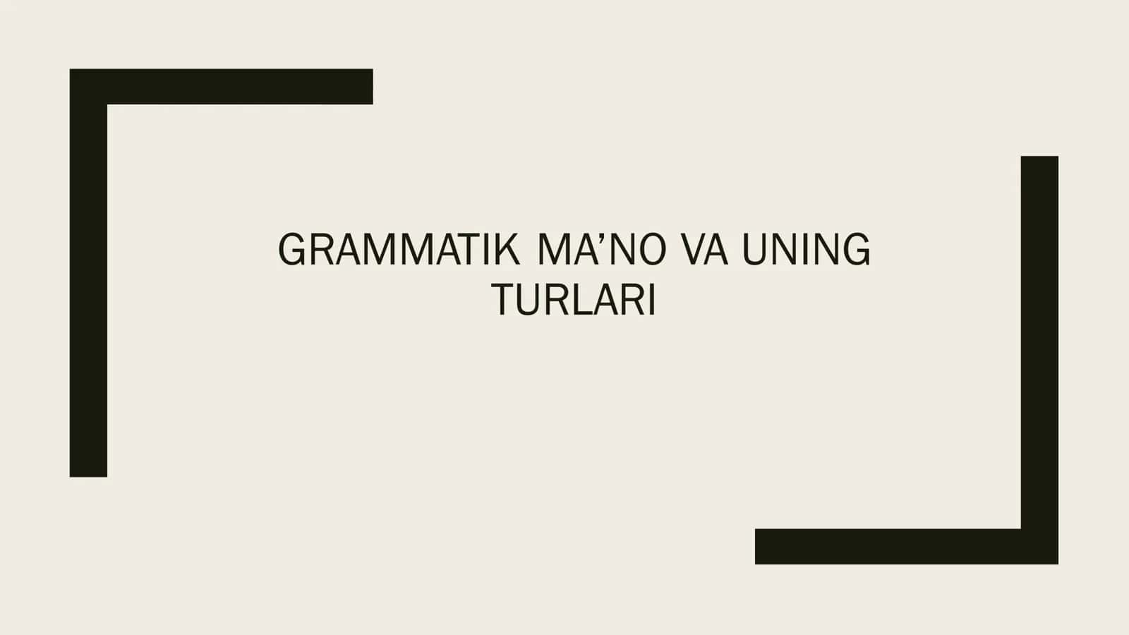GRAMMATIK MA’NO VA UNING TURLARI 1