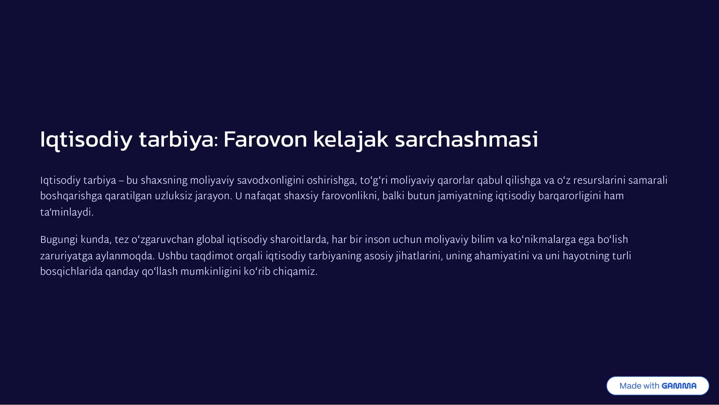 Iqtisodiy tarbiya 1