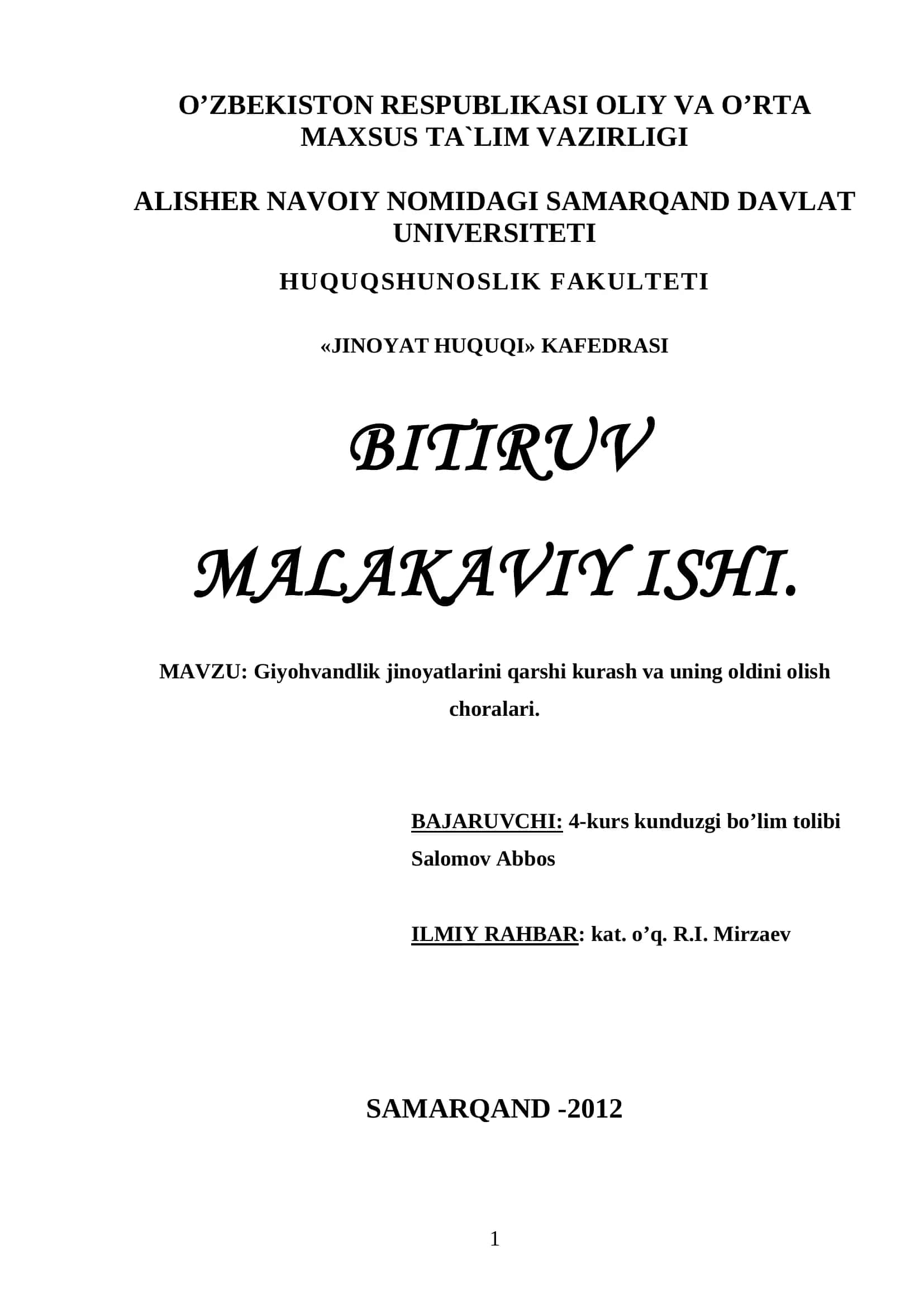 JINOYAT HUQUQI 1