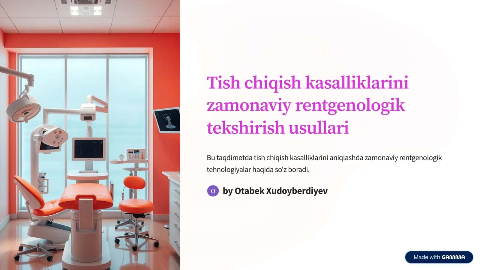 Tish chiqish kasalliklarini zamonaviy rentgenologik tekshirish usullari 1