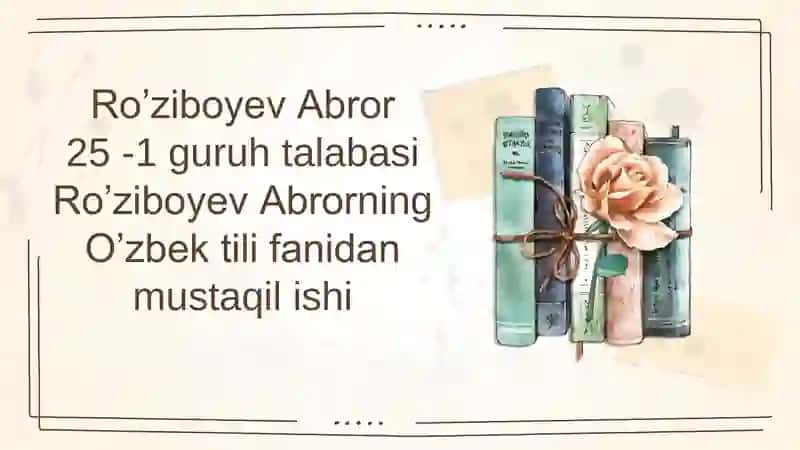 Badiiy matnlar ustida ishlash