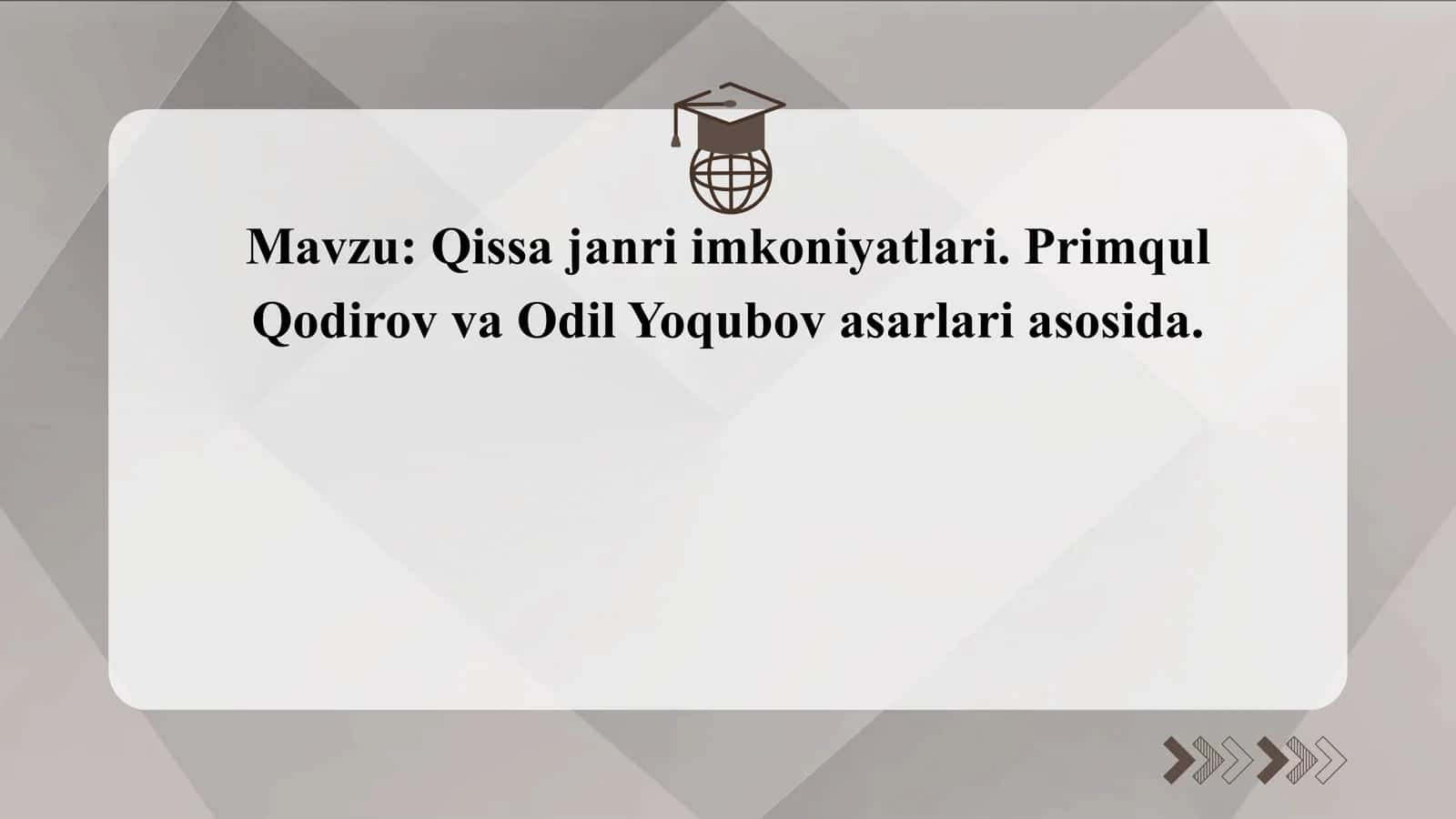 Qissa janri imkoniyatlari. Primqul Qodirov va Odil Yoqubov asarlari asosida 1