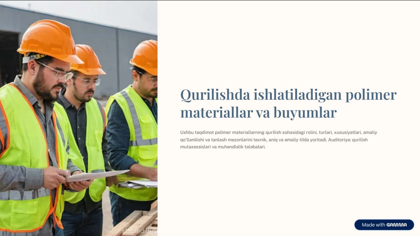 Polimer materiallarning qurilish sohasidagi roli 1