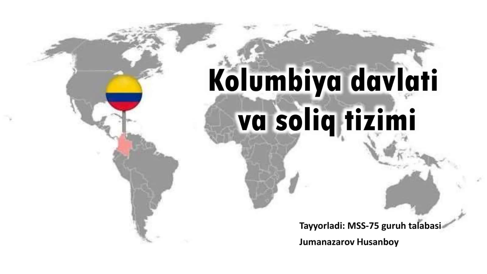 Kolumbiya davlati va soliq tizimi 1