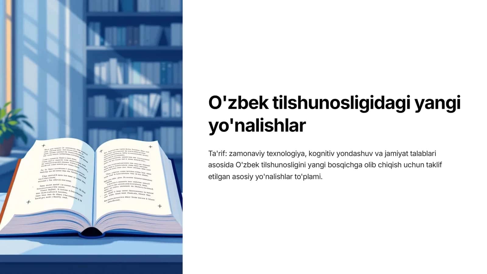 O'zbek tilshunosligidagi yangi yo'nalishlar 1
