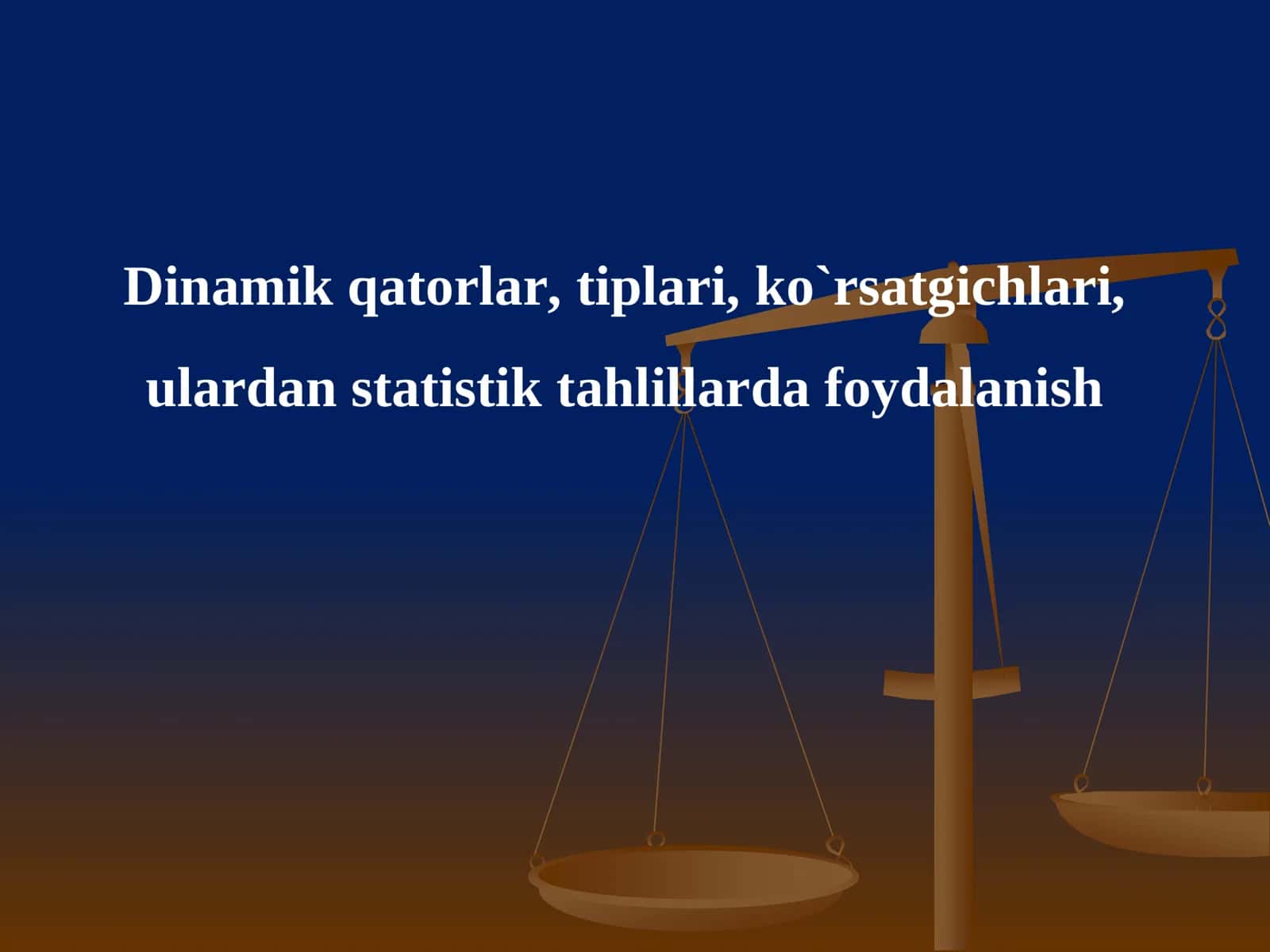 Dinamik qatorlar, tiplari, ko`rsatgichlari, ulardan statistik tahlillarda foydalanish 1