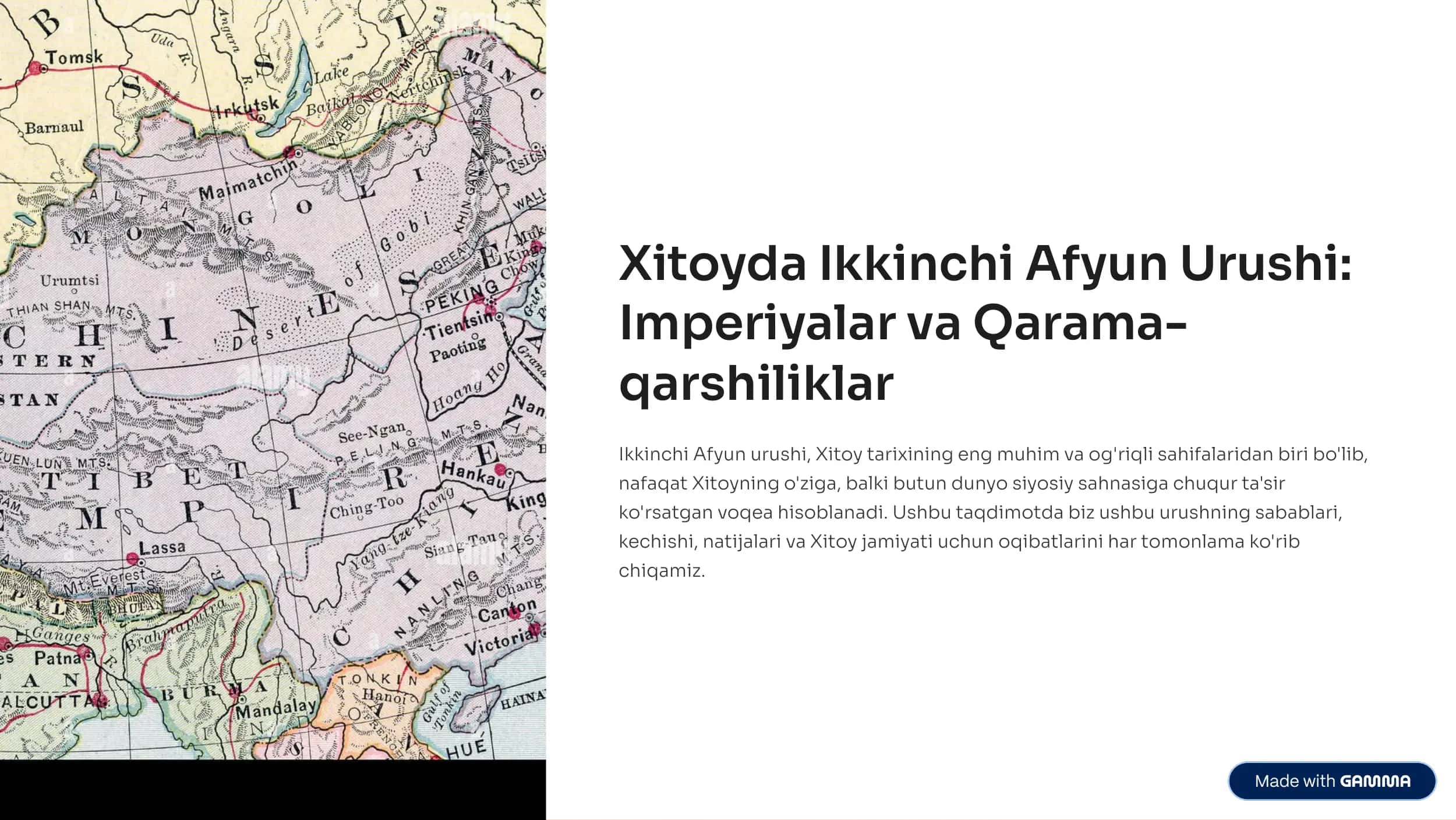 Xitoyda Ikkinchi Afyun Urushi: Imperiyalar va Qarama-qarshiliklar 1