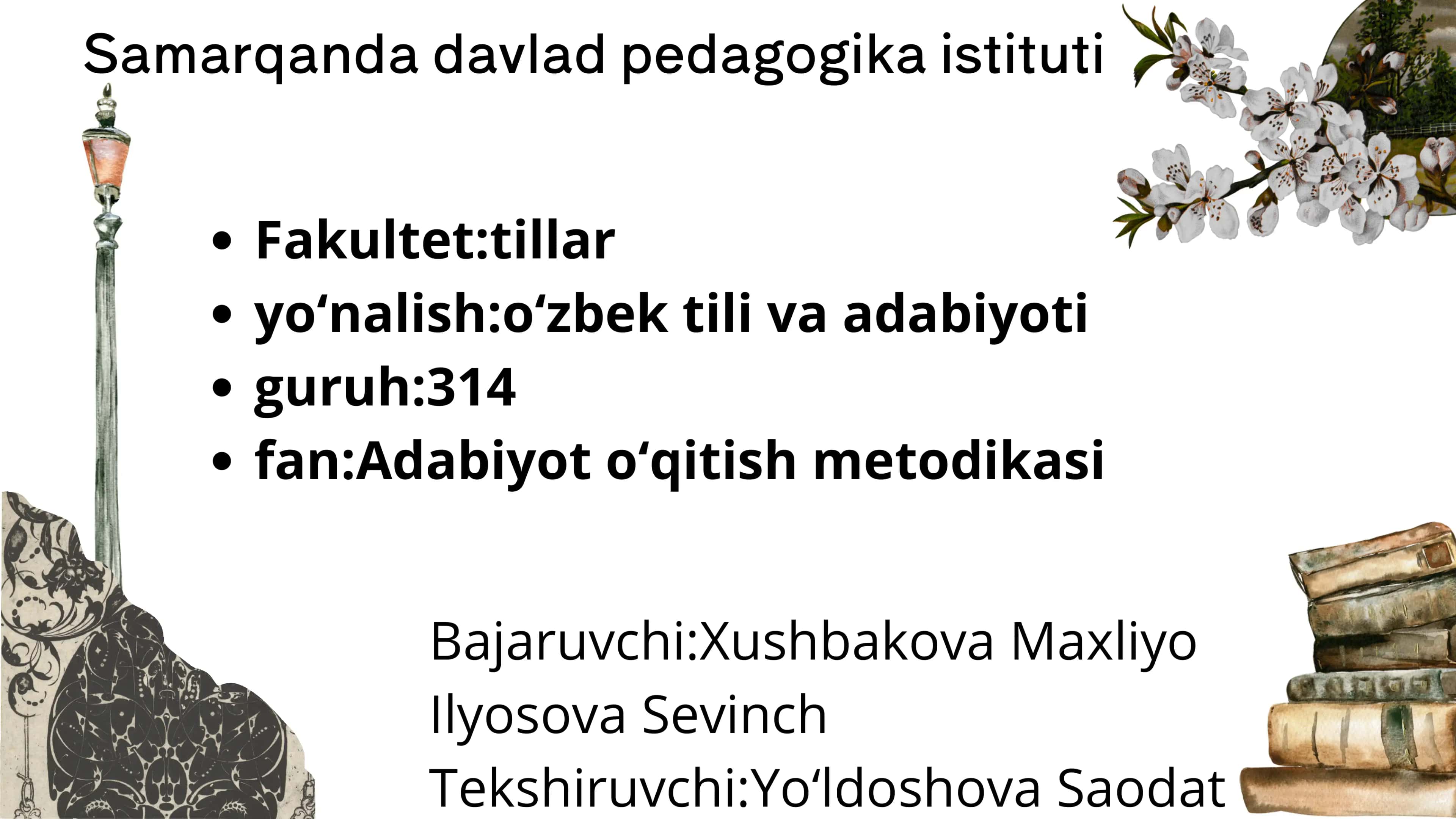 Adabiyot o‘qitish metodikasi 1