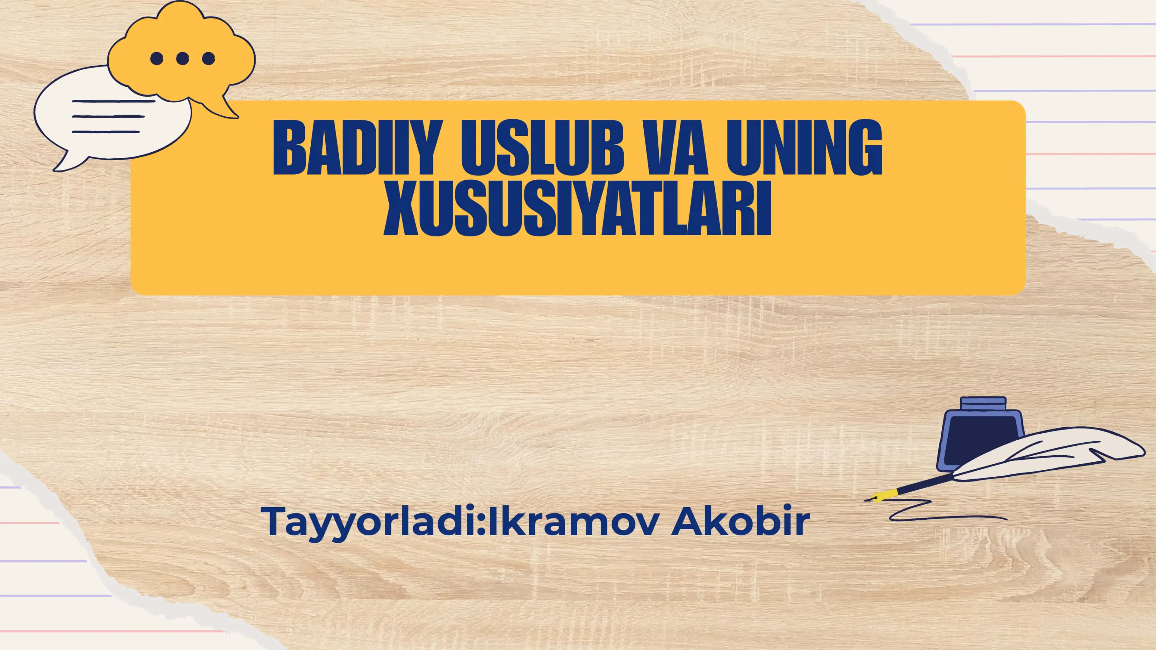 Badiiy Uslub va uning xususiyatlari 1