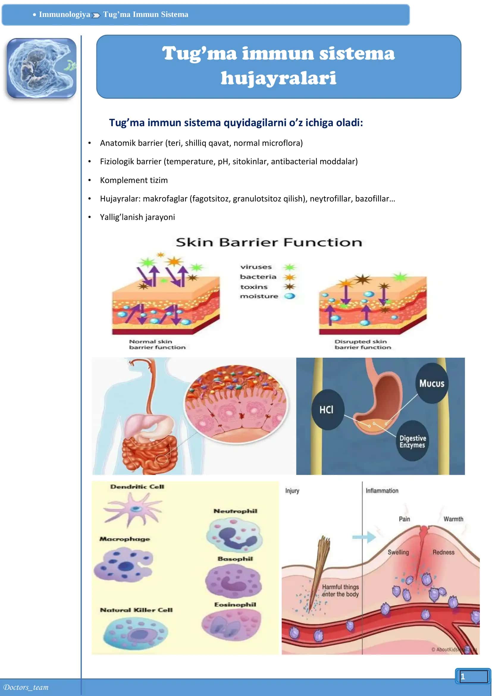 Immunologiya Tug’ma Immun Sistema 1
