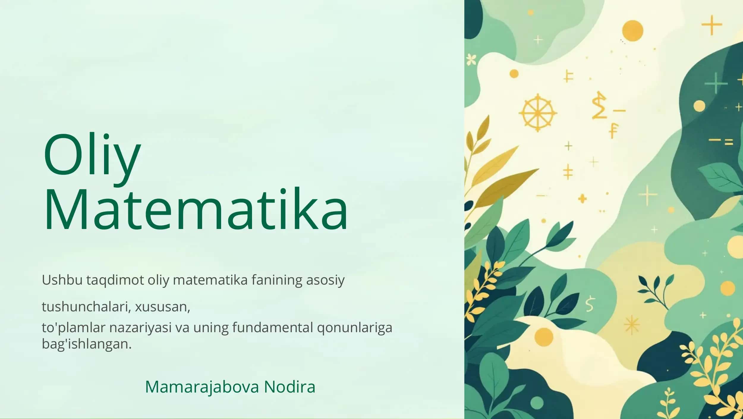 Oliy Matematika 1