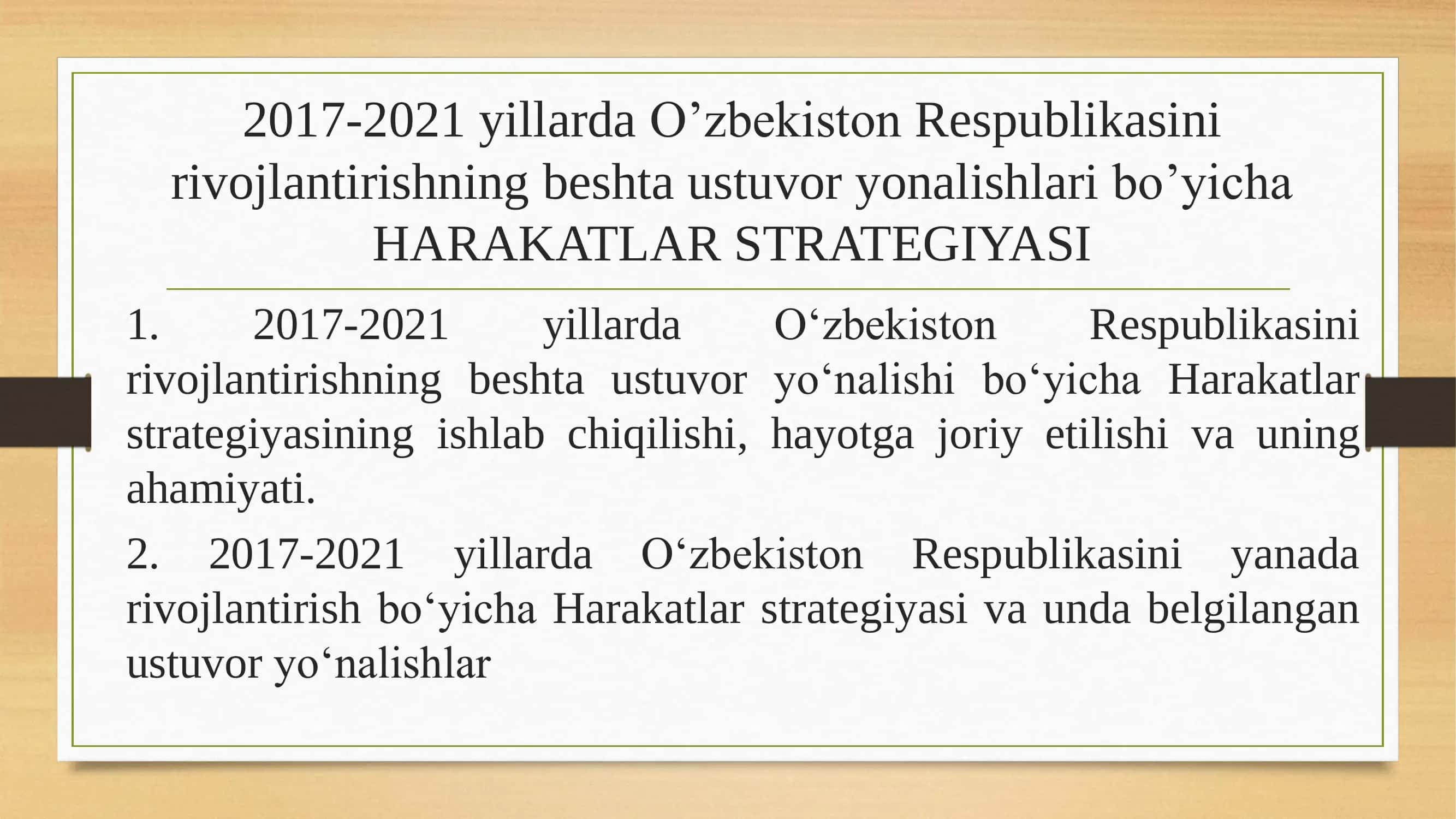 Harakatlar strategiyasi 1