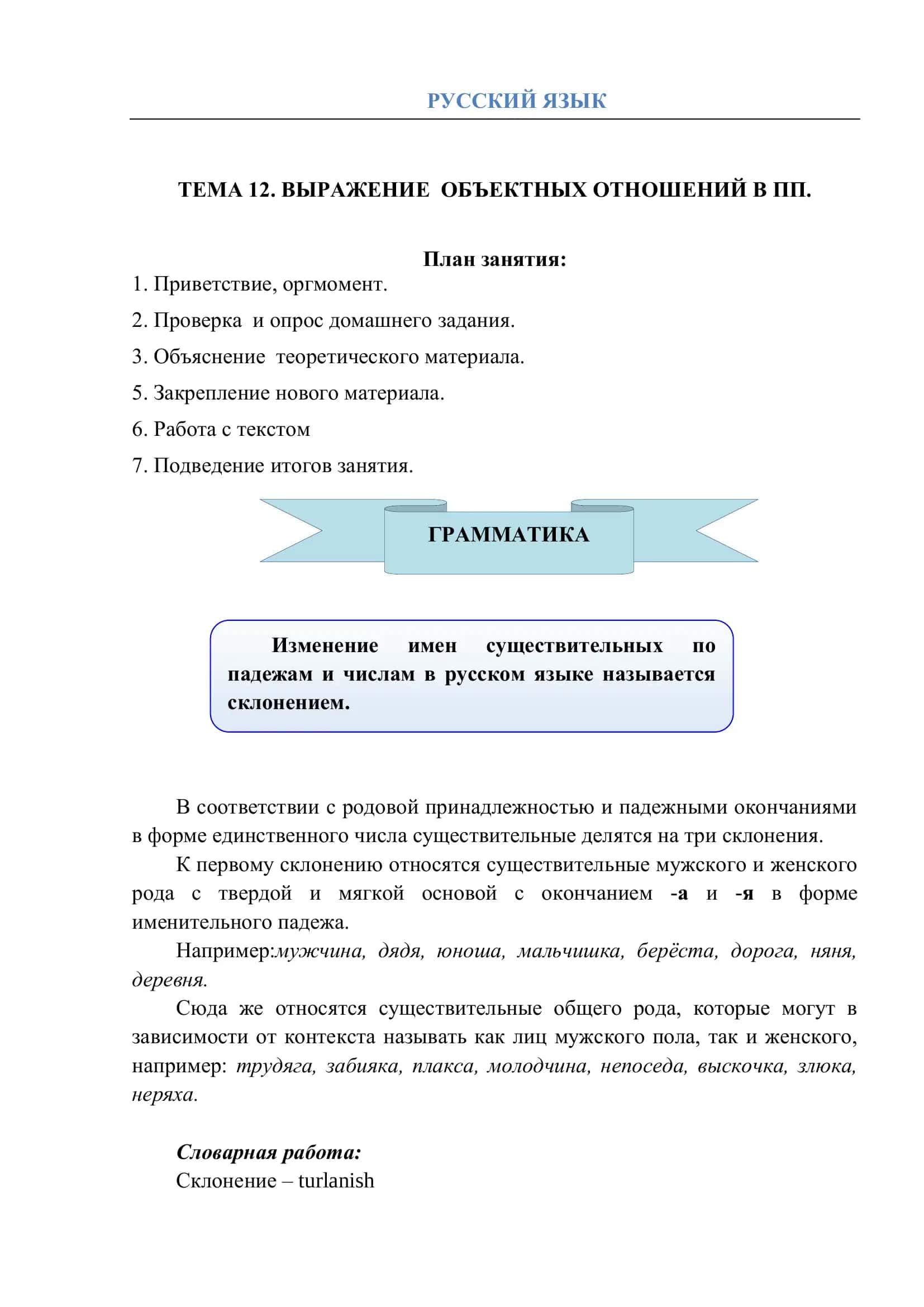 ТЕМА 12. ВЫРАЖЕНИЕ ОБЪЕКТНЫХ ОТНОШЕНИЙ В ПП 1