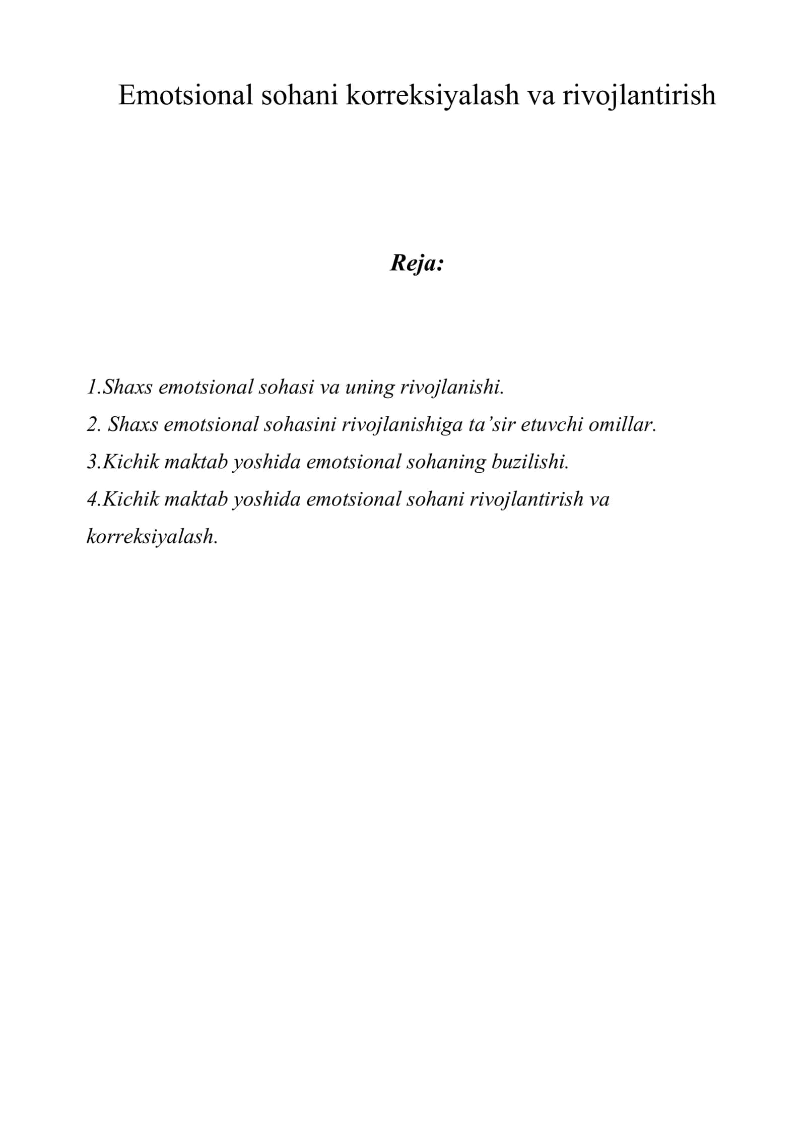 Emotsional sohani korreksiyalash va rivojlantirish 1