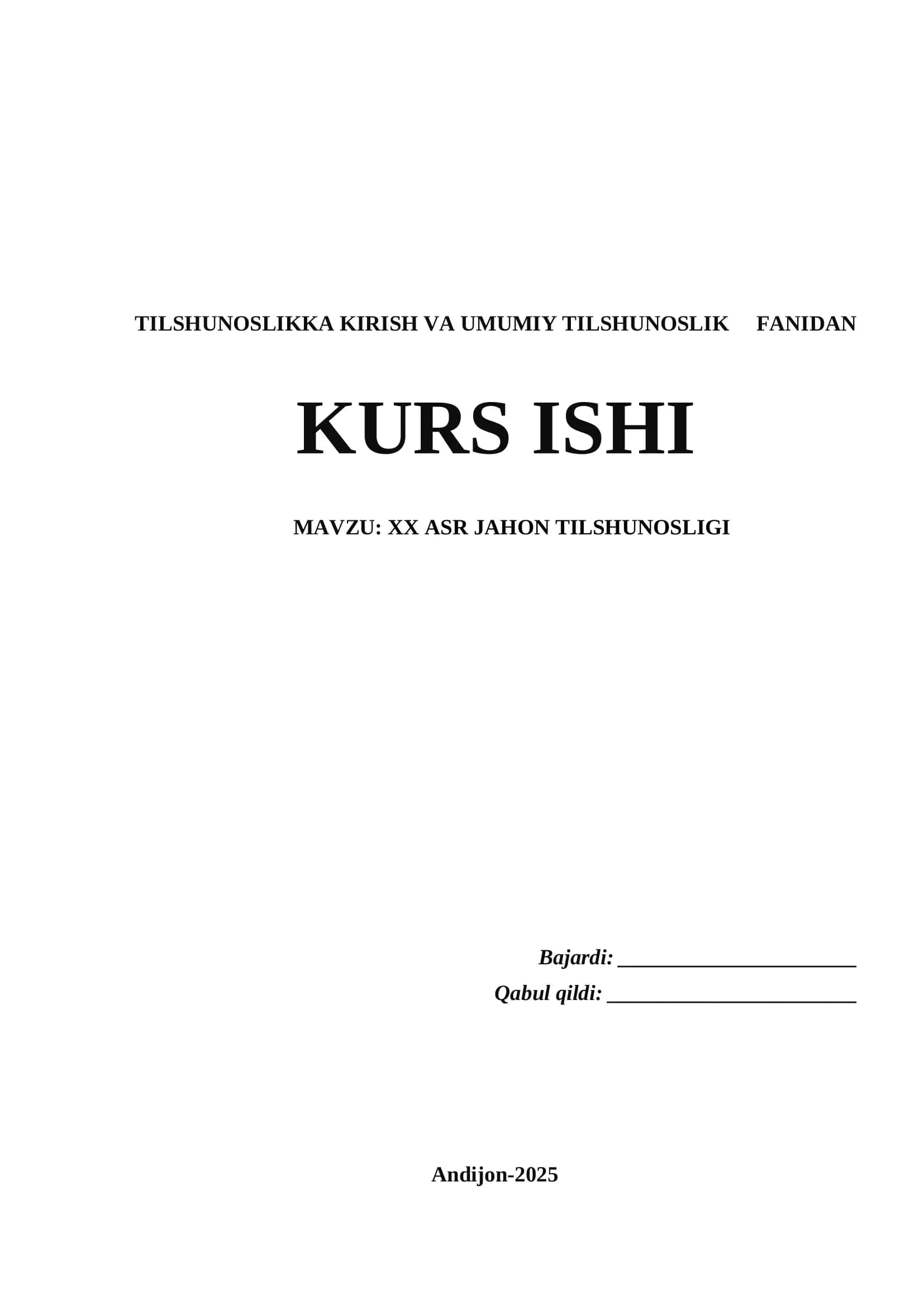 XX ASR JAHON TILSHUNOSLIGI 1