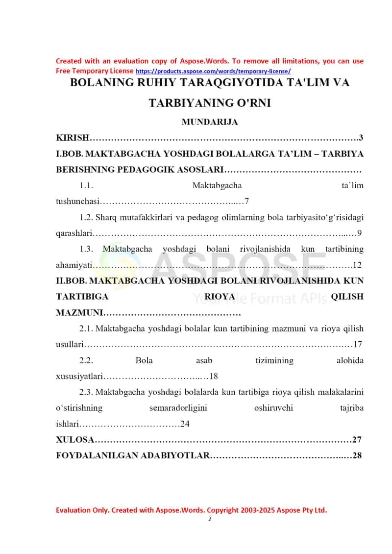 Bolaning ruhiy taraqqiyotida ta'lim va tarbiyaning o'rni 1