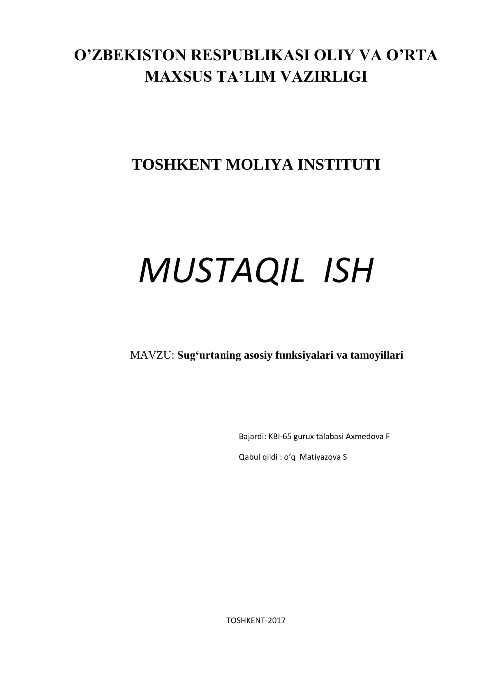 Sug‘urtaning asosiy funksiyalari va tamoyillari 1