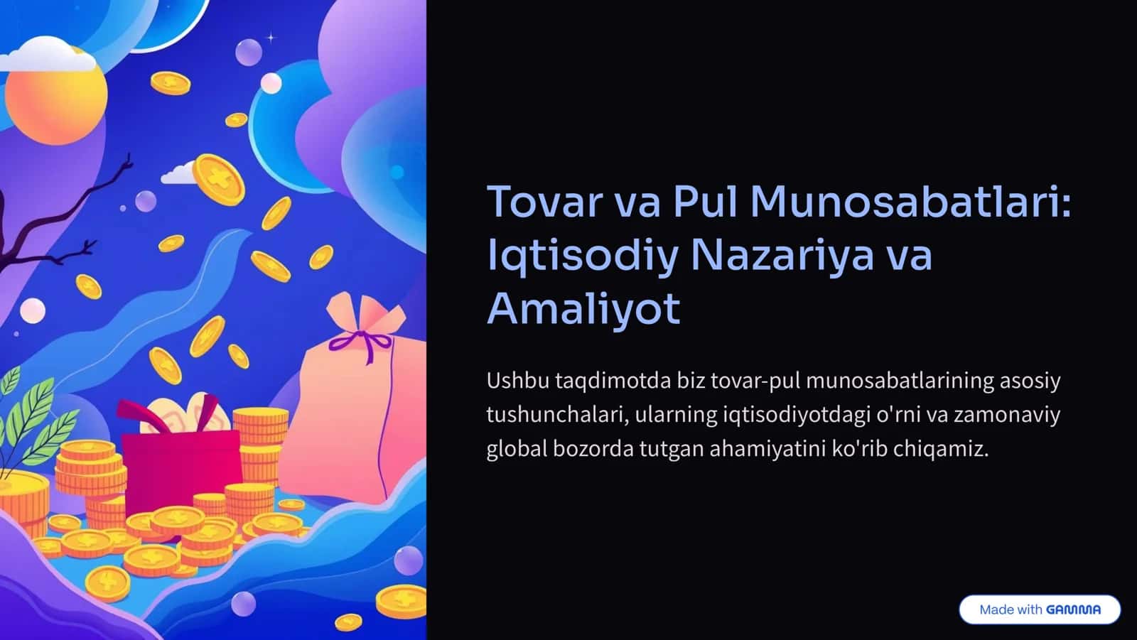 Tovar va pul munosabatlari 1