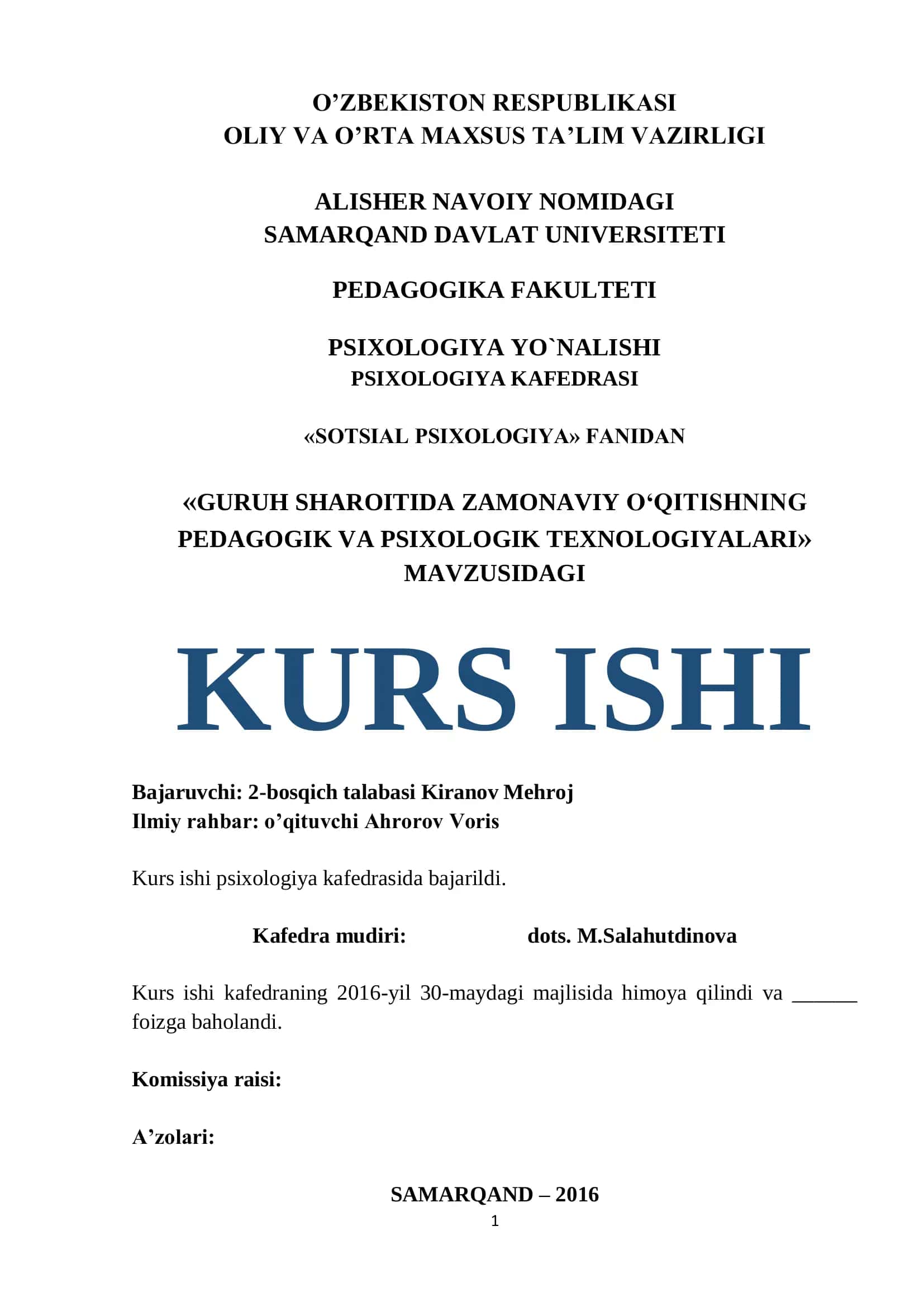 "GURUH SHAROITIDA ZAMONAVIY O‘QITISHNING PEDAGOGIK VA PSIXOLOGIK TEXNOLOGIYALARI" 1