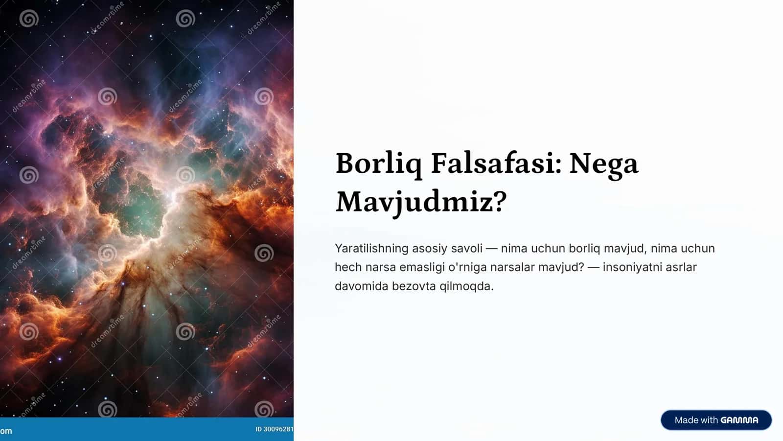 Borliq Falsafasi: Nega Mavjudmiz? 1