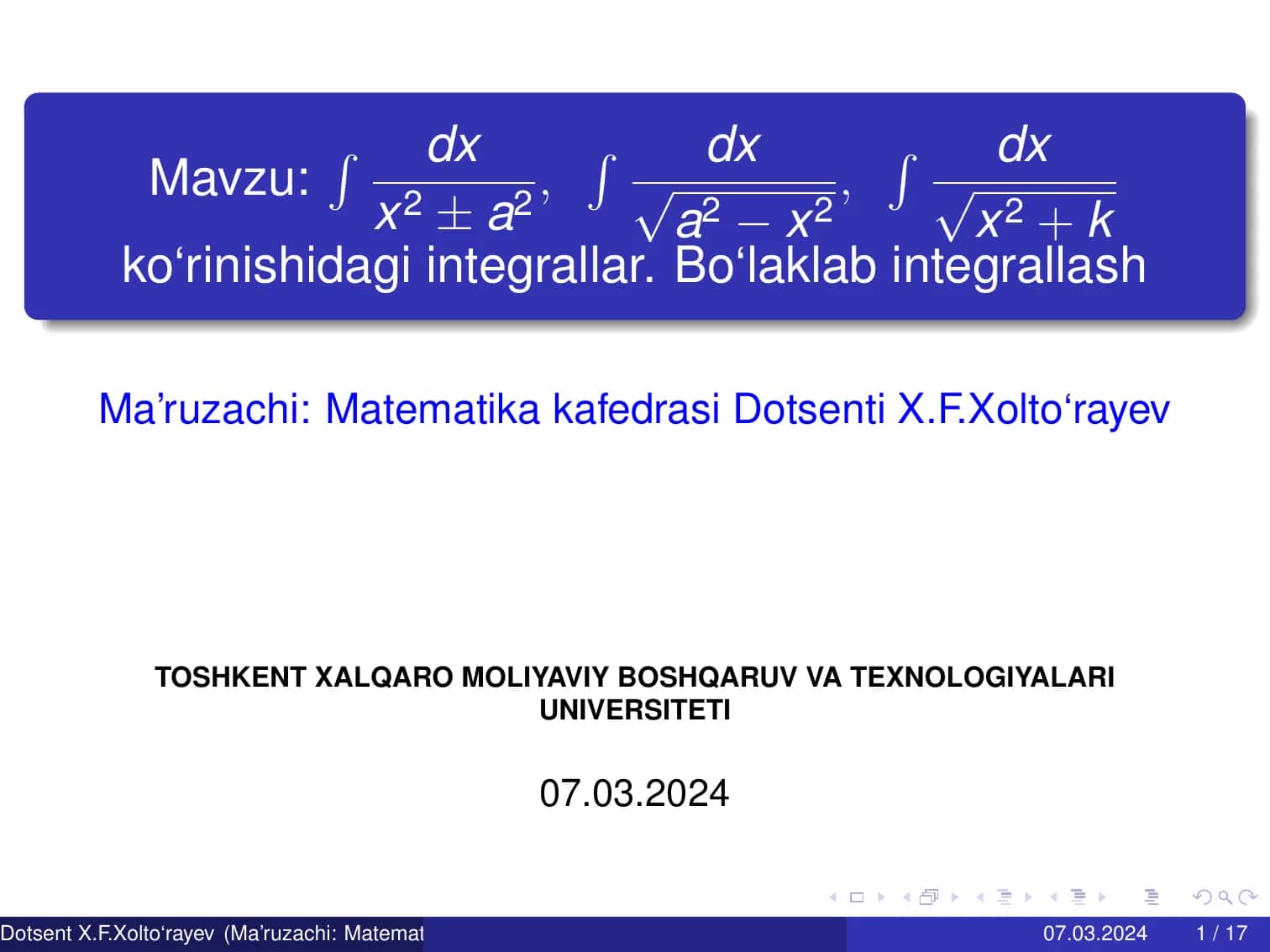 Matematika 1