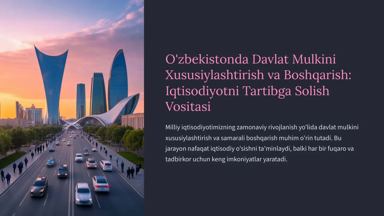 Davlat Mulkini Xususiylashtirish va Boshqarish 1
