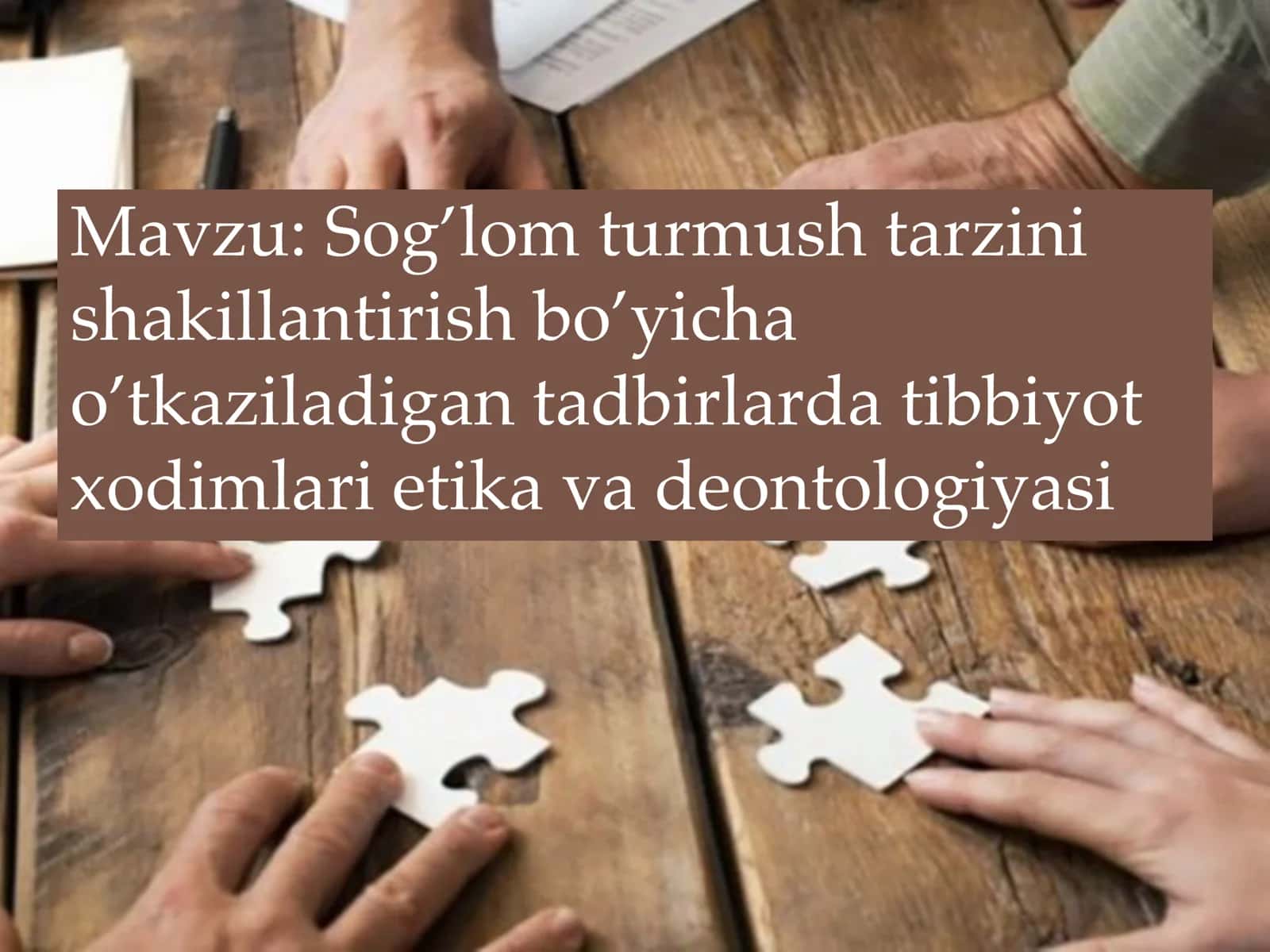 Sog’lom turmush tarzini shakillantirish bo’yicha o’tkaziladigan tadbirlarda tibbiyot xodimlari etika va deontologiyasi 1