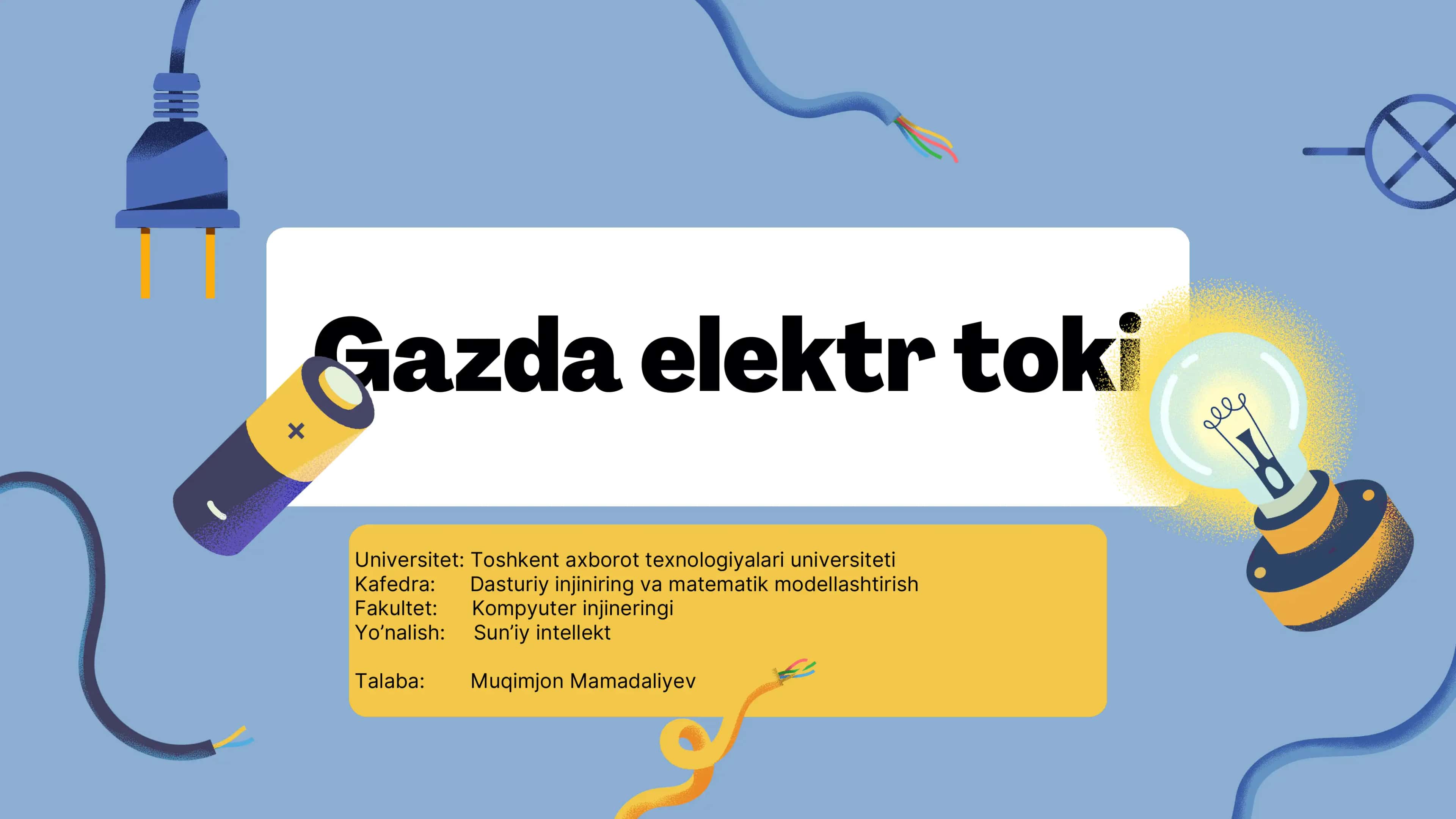 "Gazda elektr toki" mavzusida Fizika fanidan taqdimot loyihasi 1