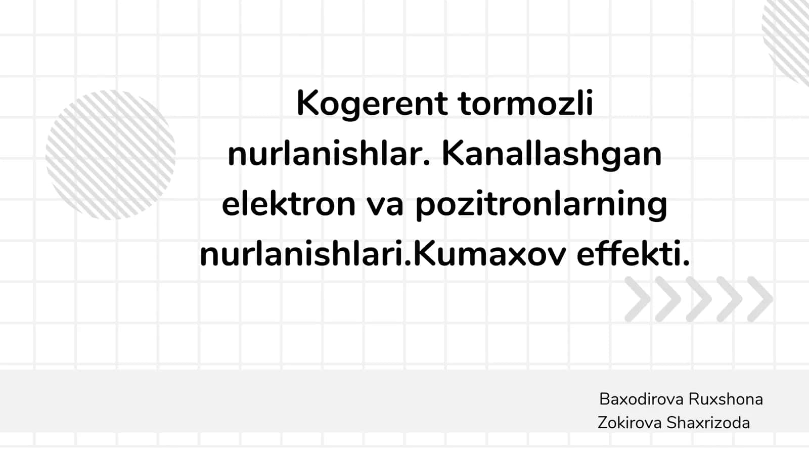 Kogerent tormozli nurlanishlar. Kanallashgan elektron va pozitronlarning nurlanishlari. Kumaxov effekti 1