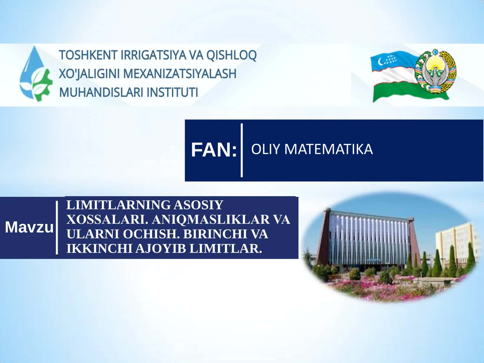 LIMITLARNING ASOSIY XOSSALARI. АNIQMASLIKLAR VA ULARNI OCHISH. BIRINCHI VA IKKINCHI AJOYIB LIMITLAR. 1