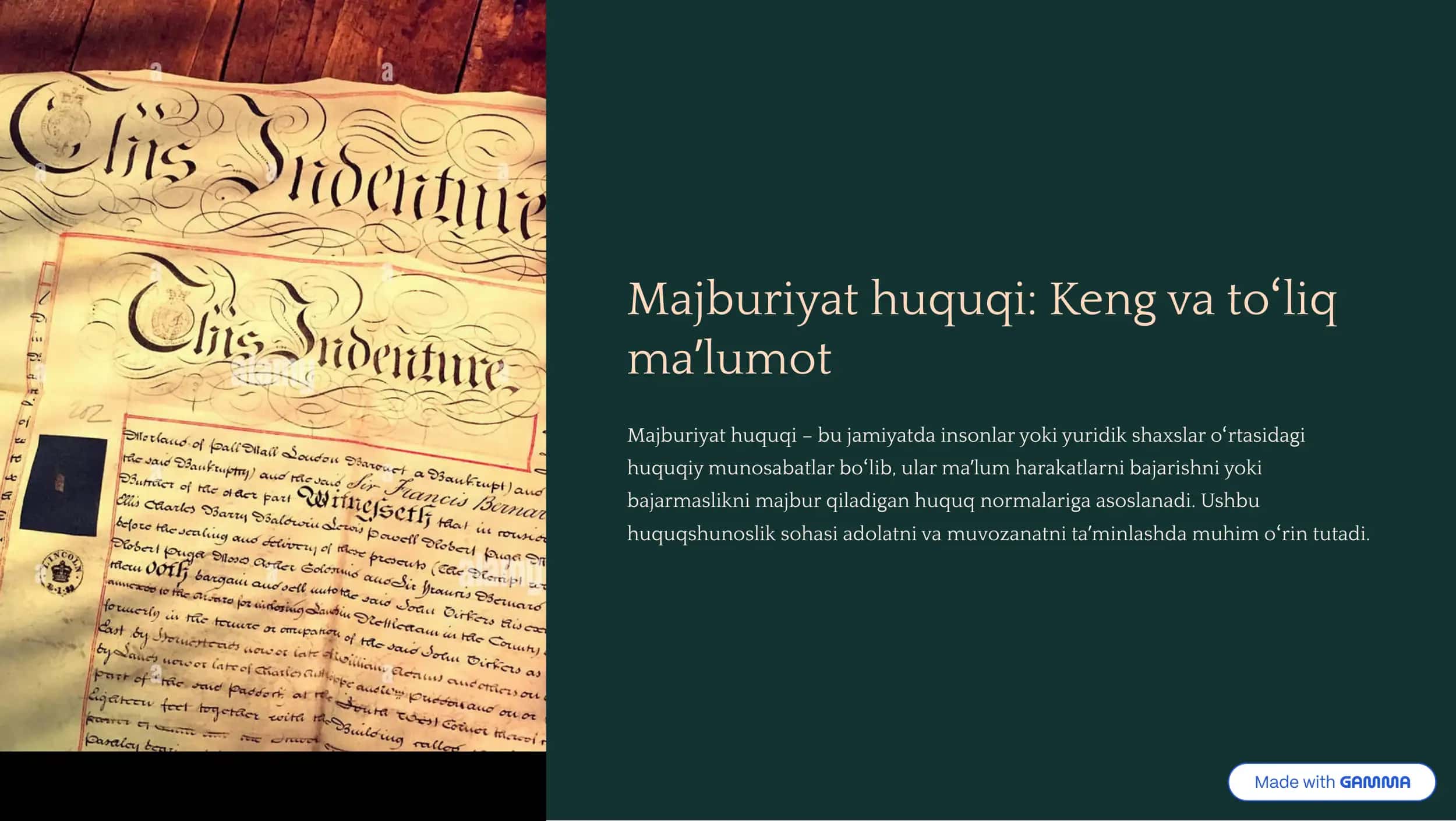 Majburiyat huquqi: Keng va to»liq 1