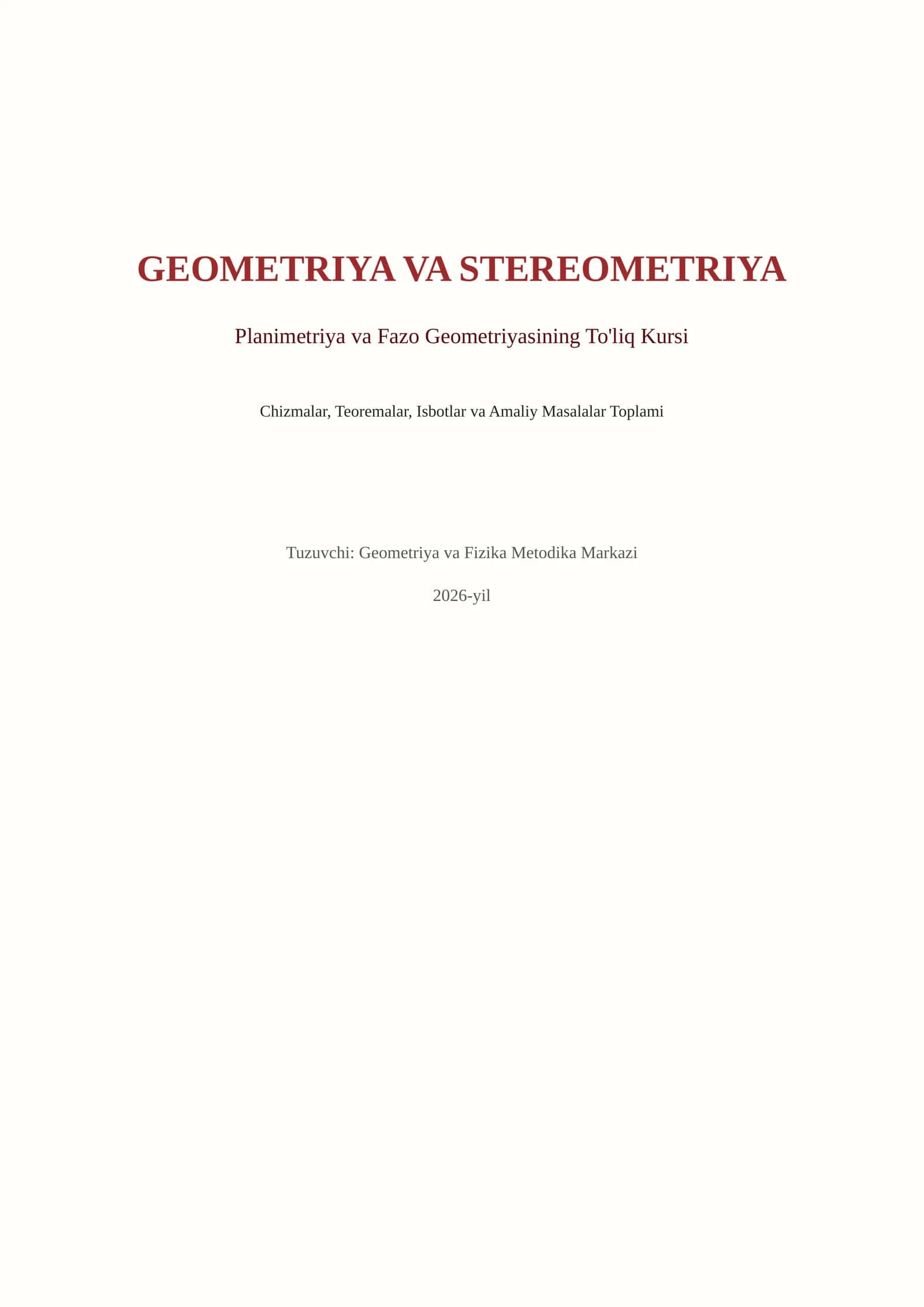 Geometriya va Stereometriya 1