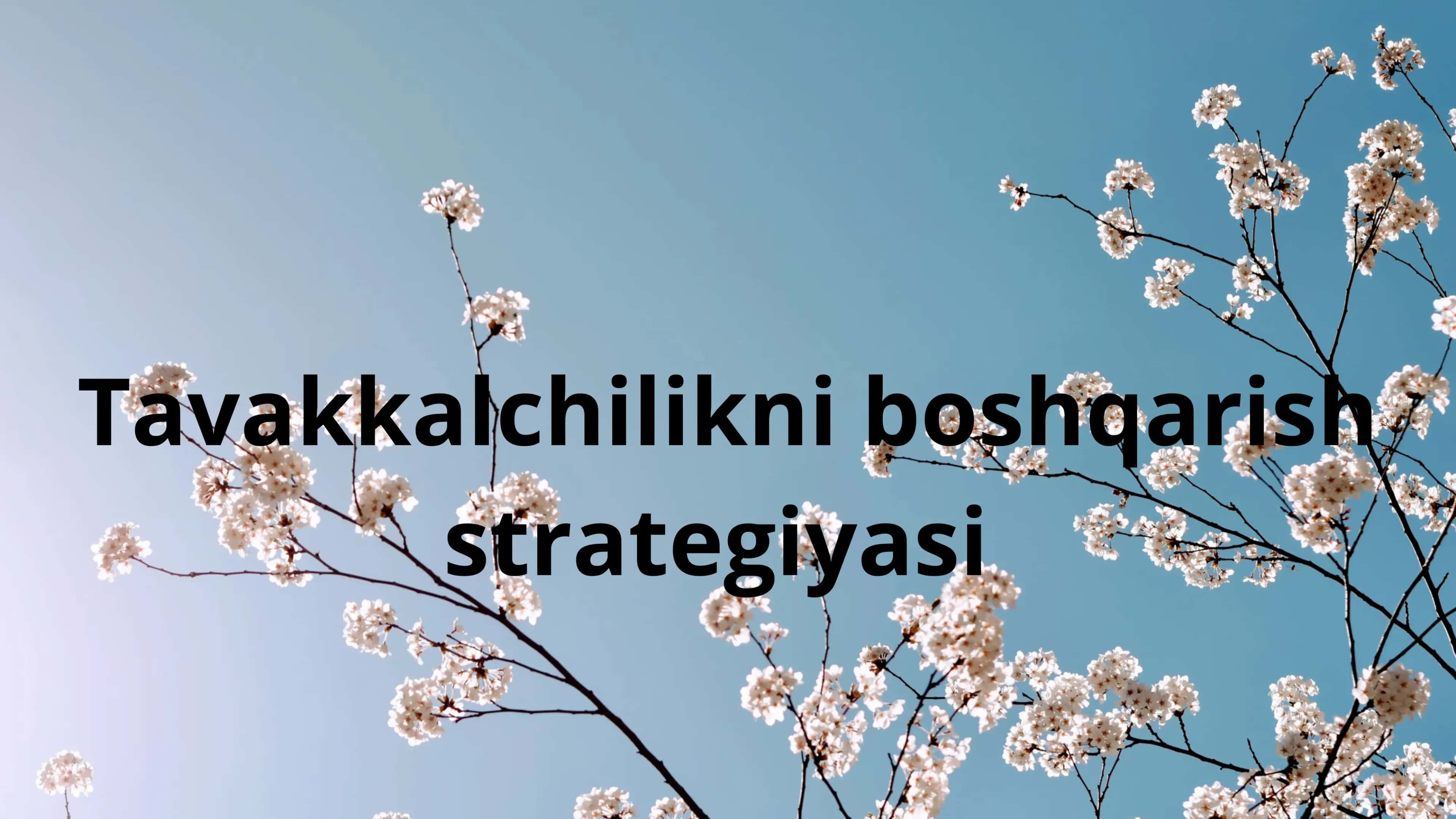 Tavakkalchilikni boshqarish strategiyasi 1