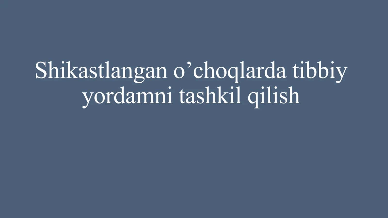shikastlangan o'choqlarda tibbiy yordam ko'rsatish 1