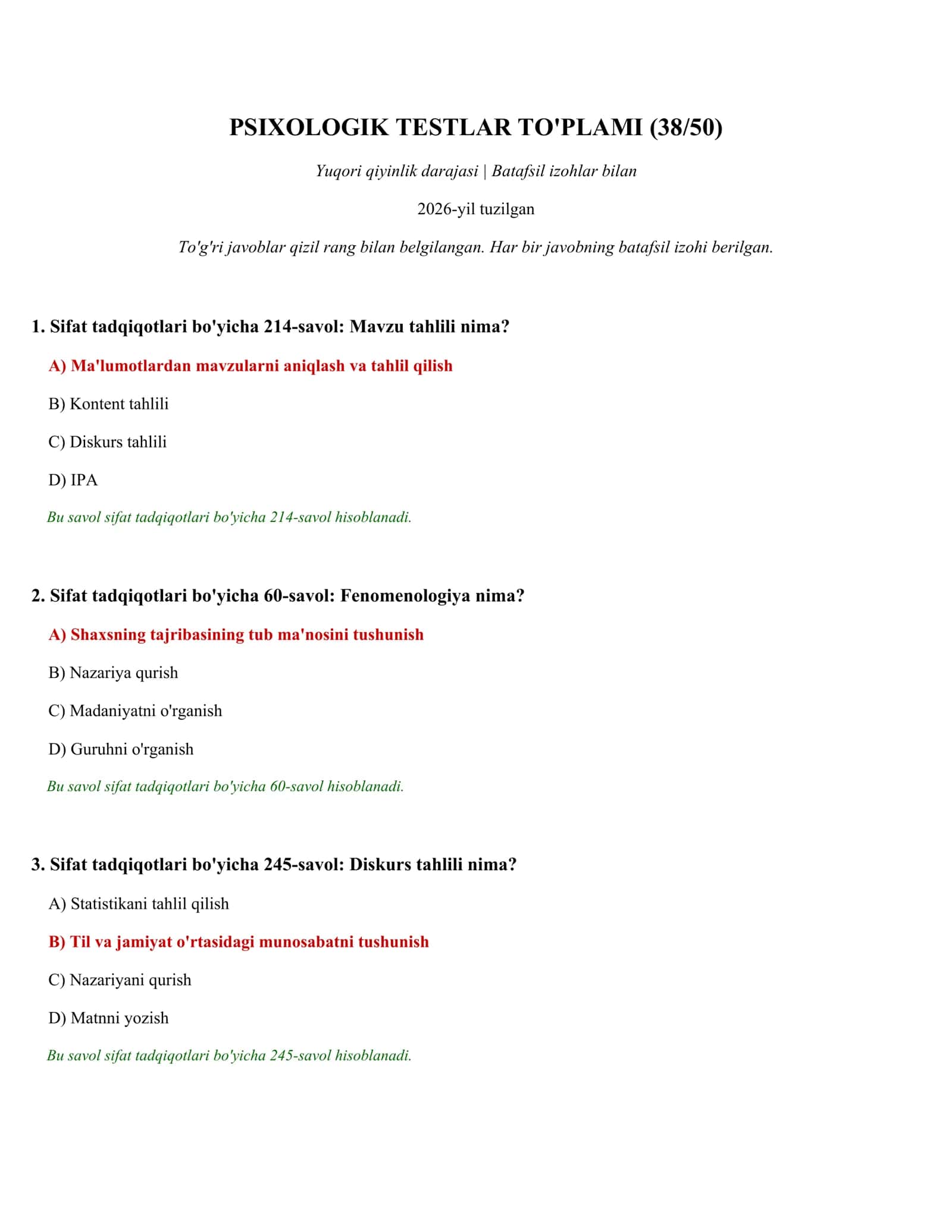 PSIXOLOGIK TESTLAR TO'PLAMI (38/50) 1