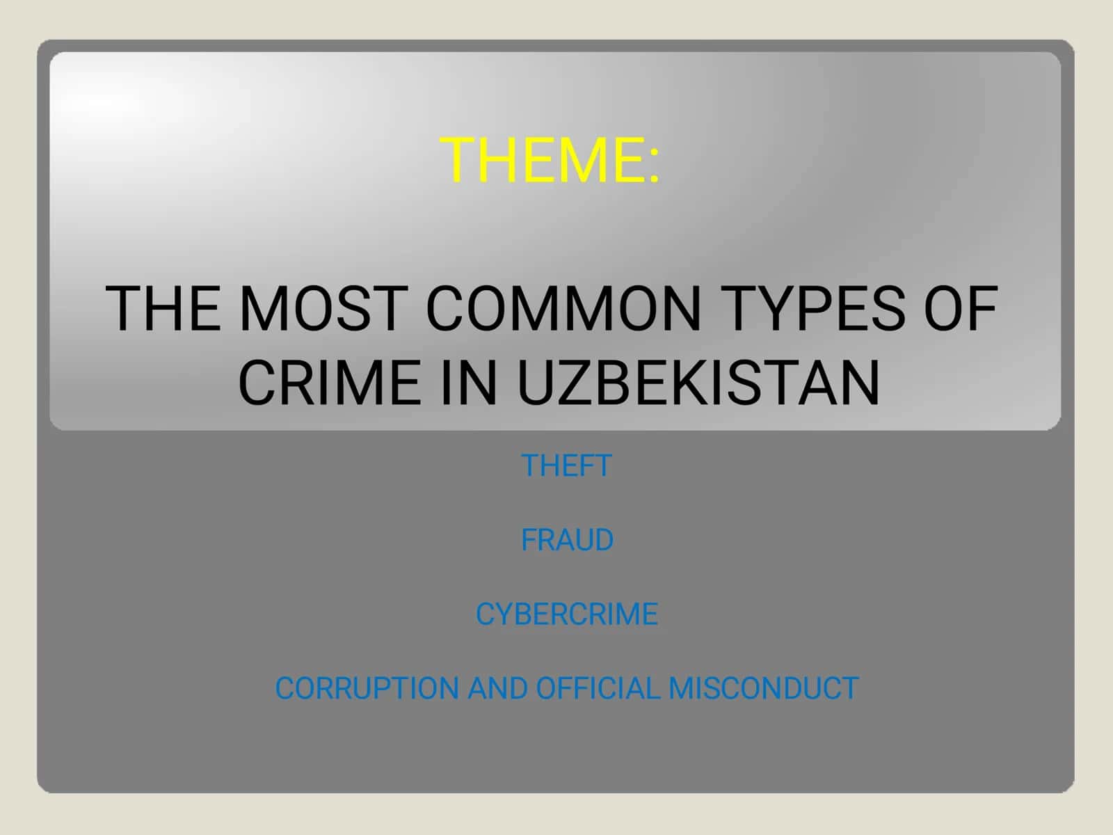 THE MOST COMMON TYPES OF CRIME IN UZBEKISTAN 1