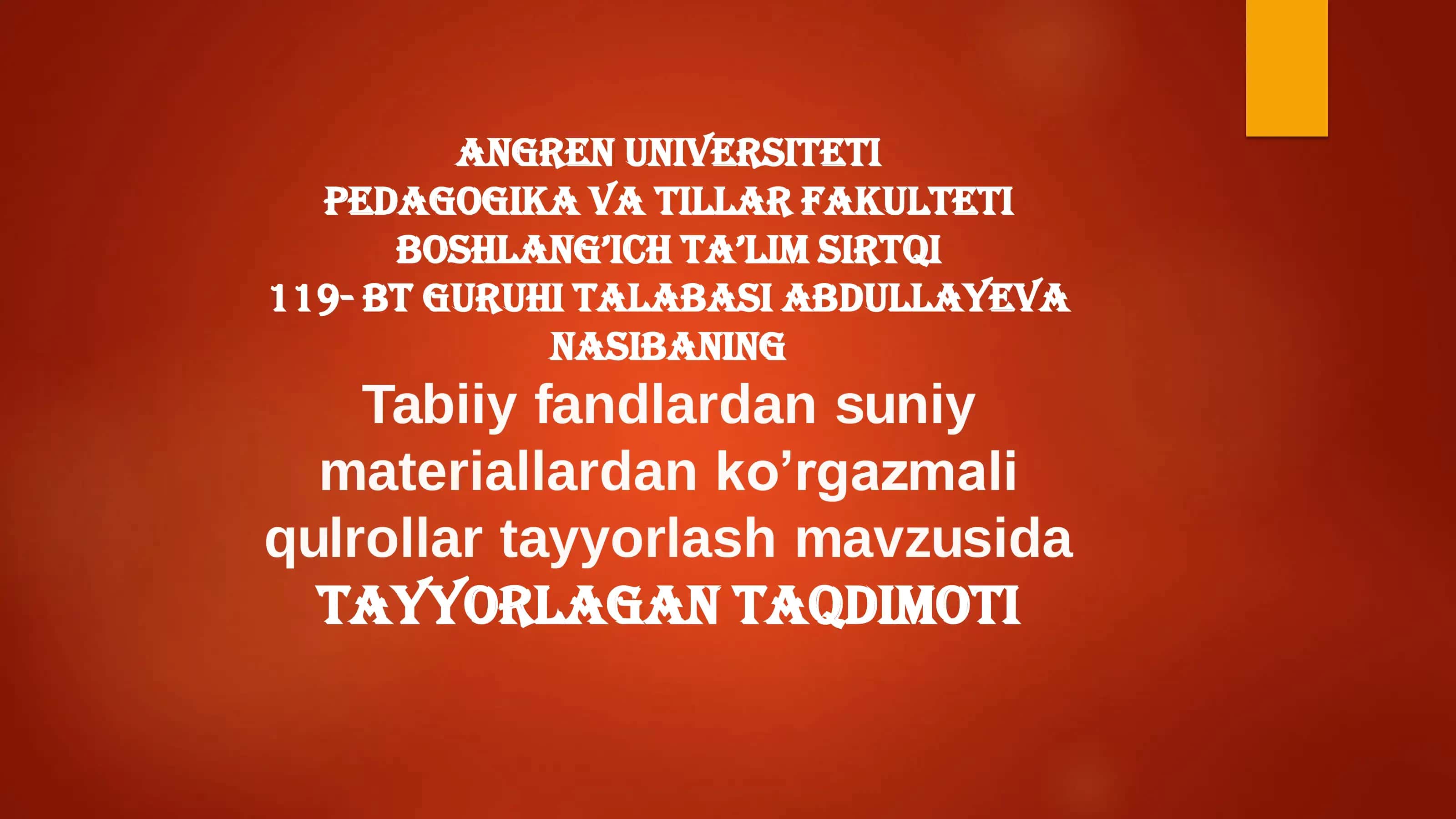 Kimyodan ko'rgazmali qurollar 1