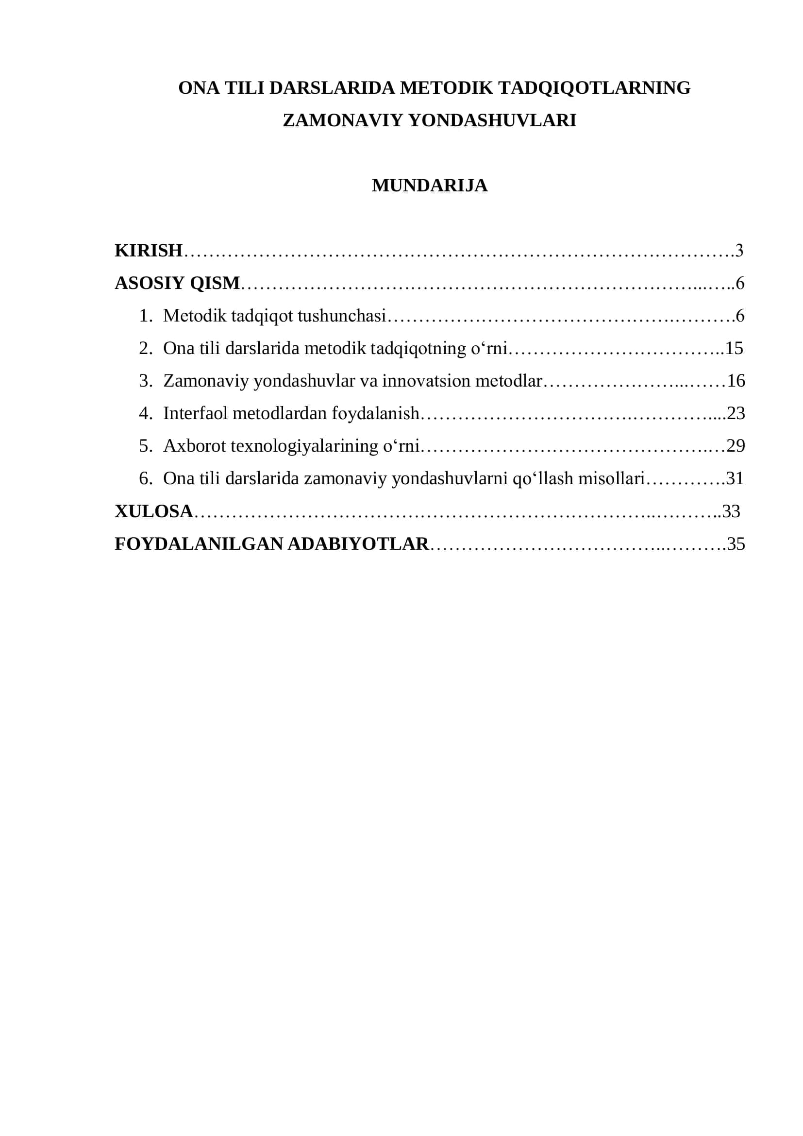 Ona tili darslarida metodik tadqiqotlarning zamonaviy yondashuvlari 1