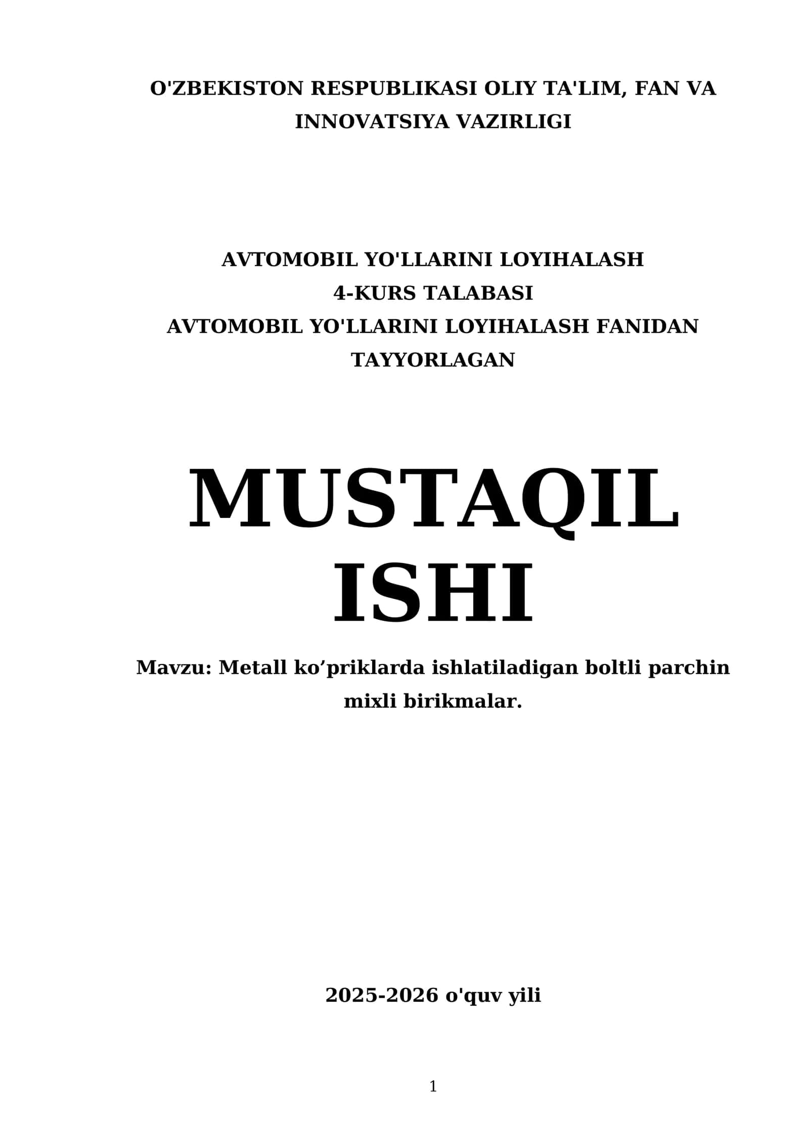 Metall ko’priklarda ishlatiladigan boltli parchin mixli birikmalar 1