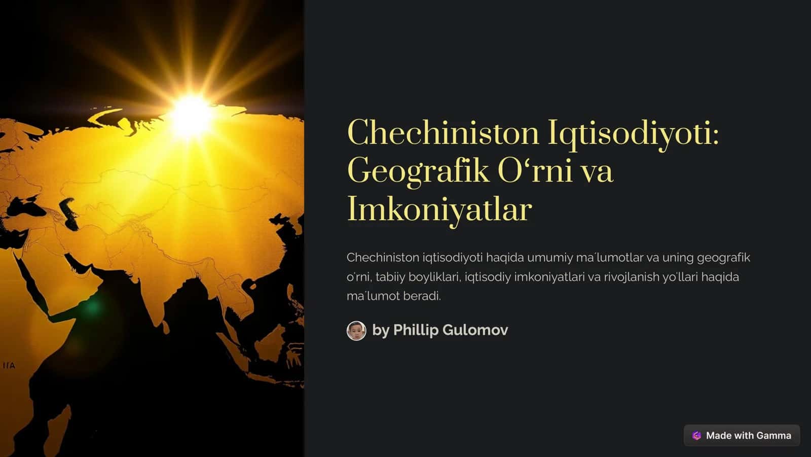 Chechiniston Iqtisodiyoti 1