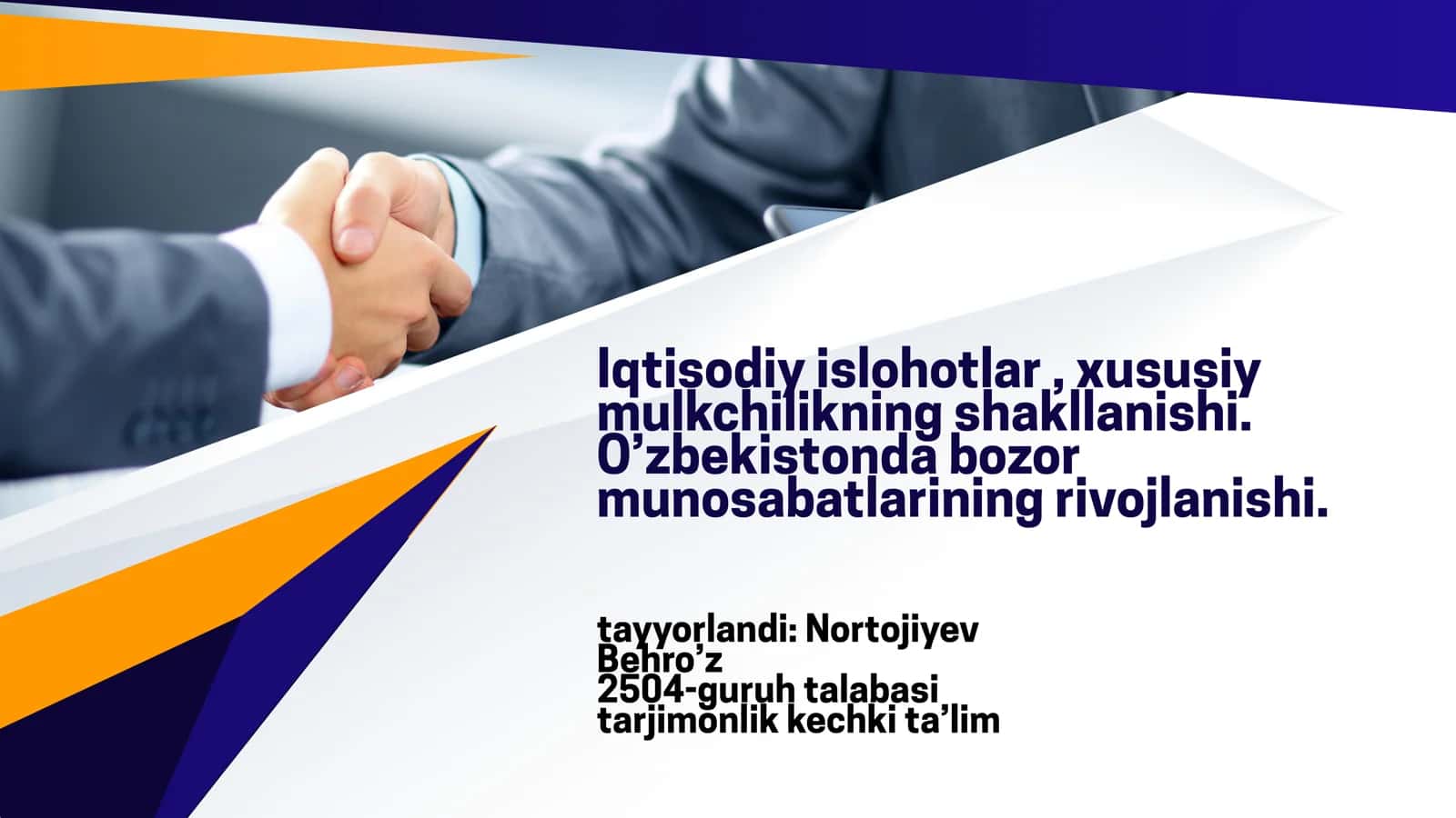 Oʻzbekistonning iqtisodiyoti 1