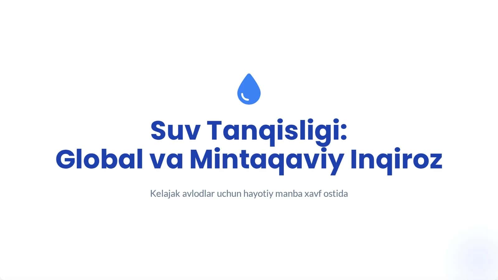 Suv tanqisligi muammosi 1